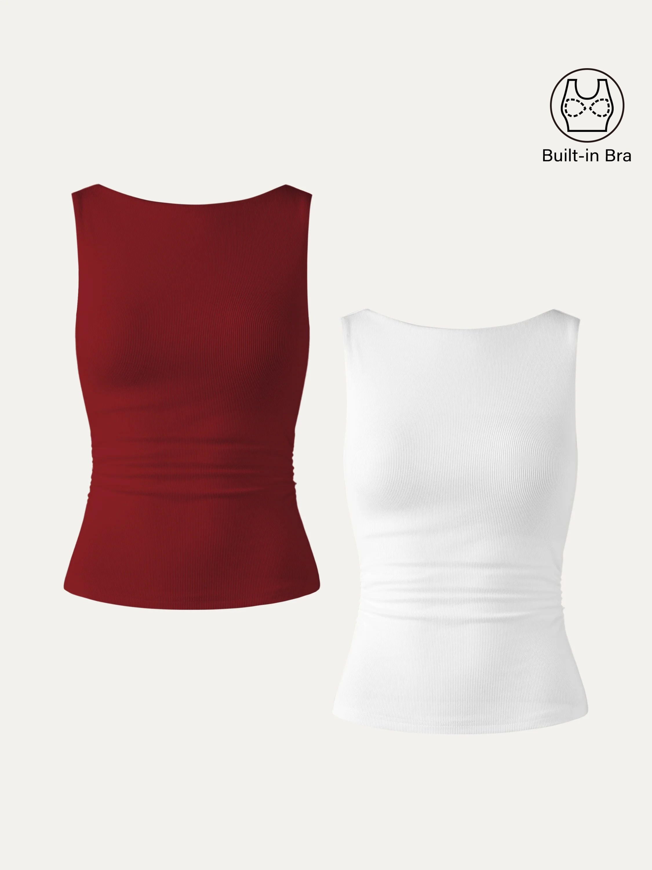 OGLmove Elastic Open Back Bra Tank White