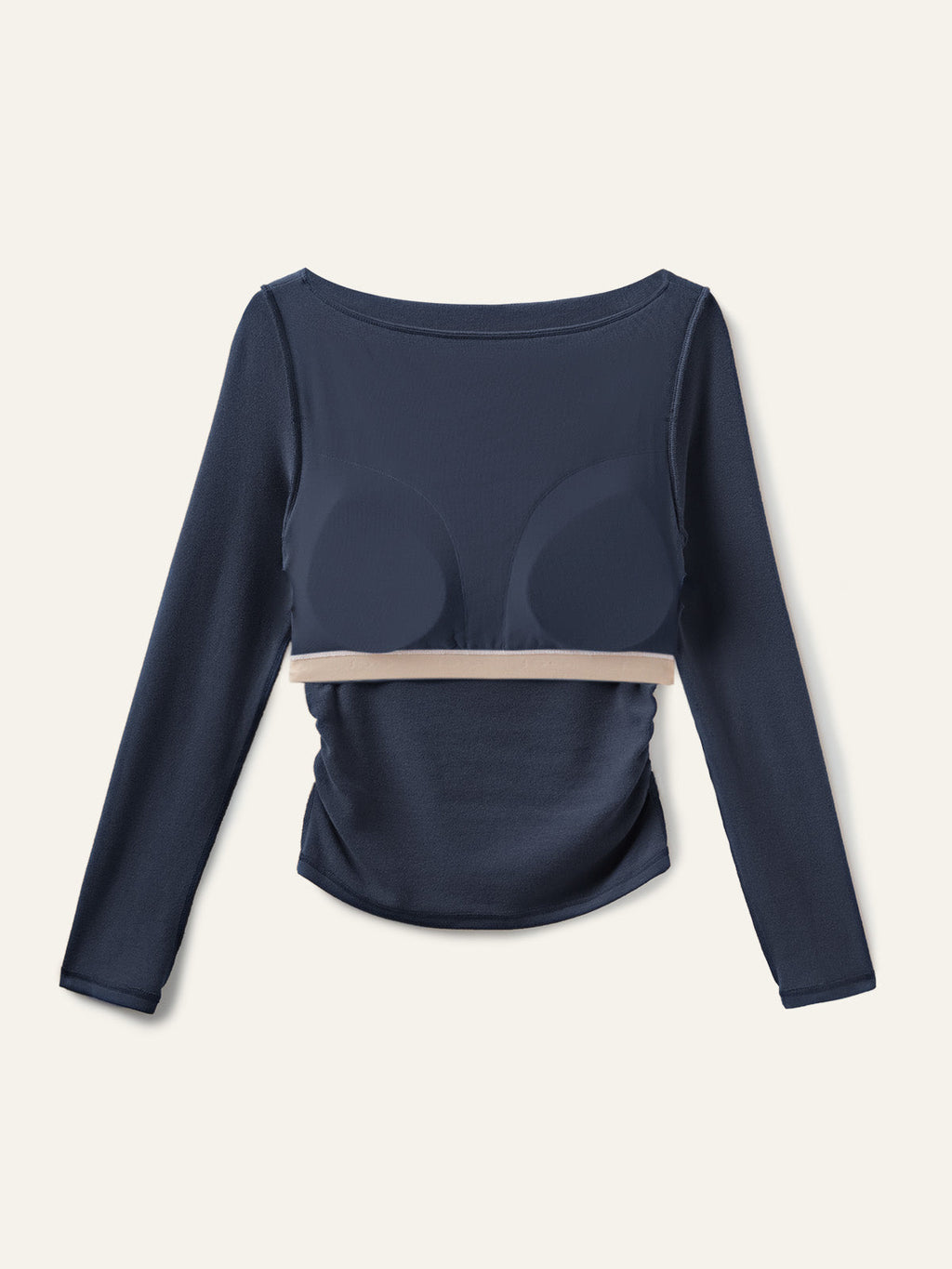 OGLmove Side Ruched Boatneck Bra Top