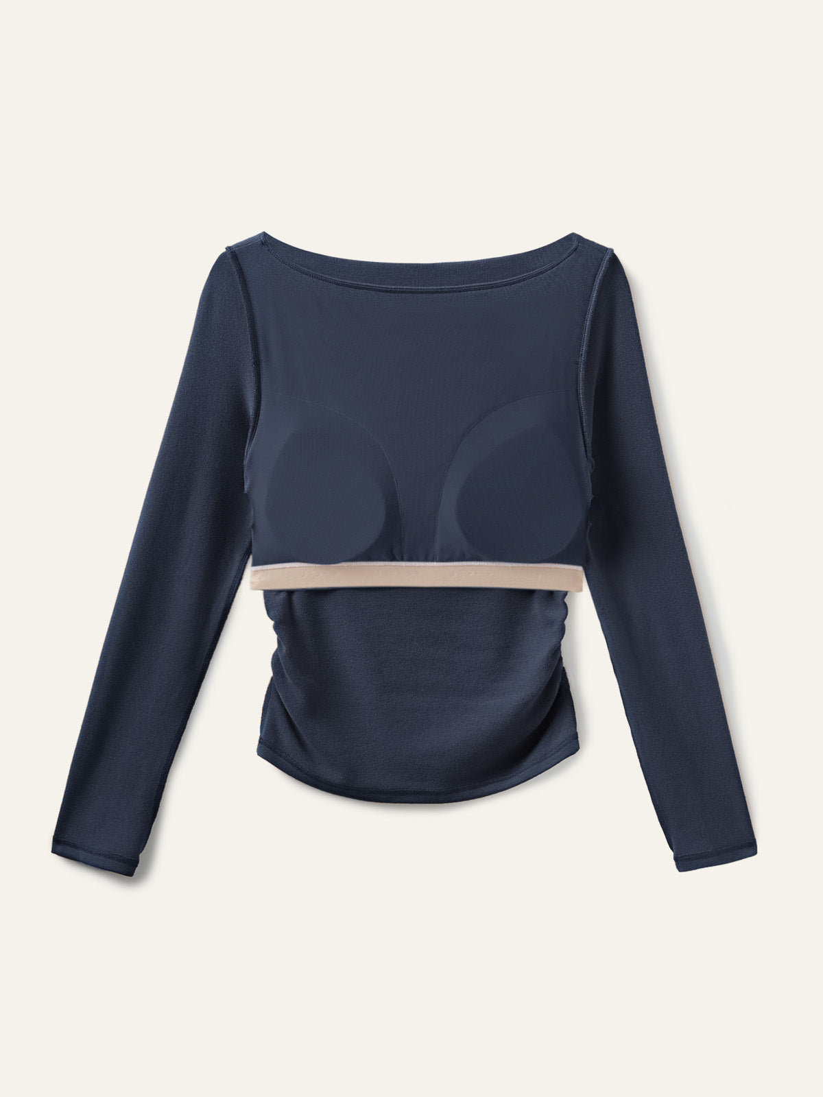 OGLmove Side Ruched Boatneck Bra Top