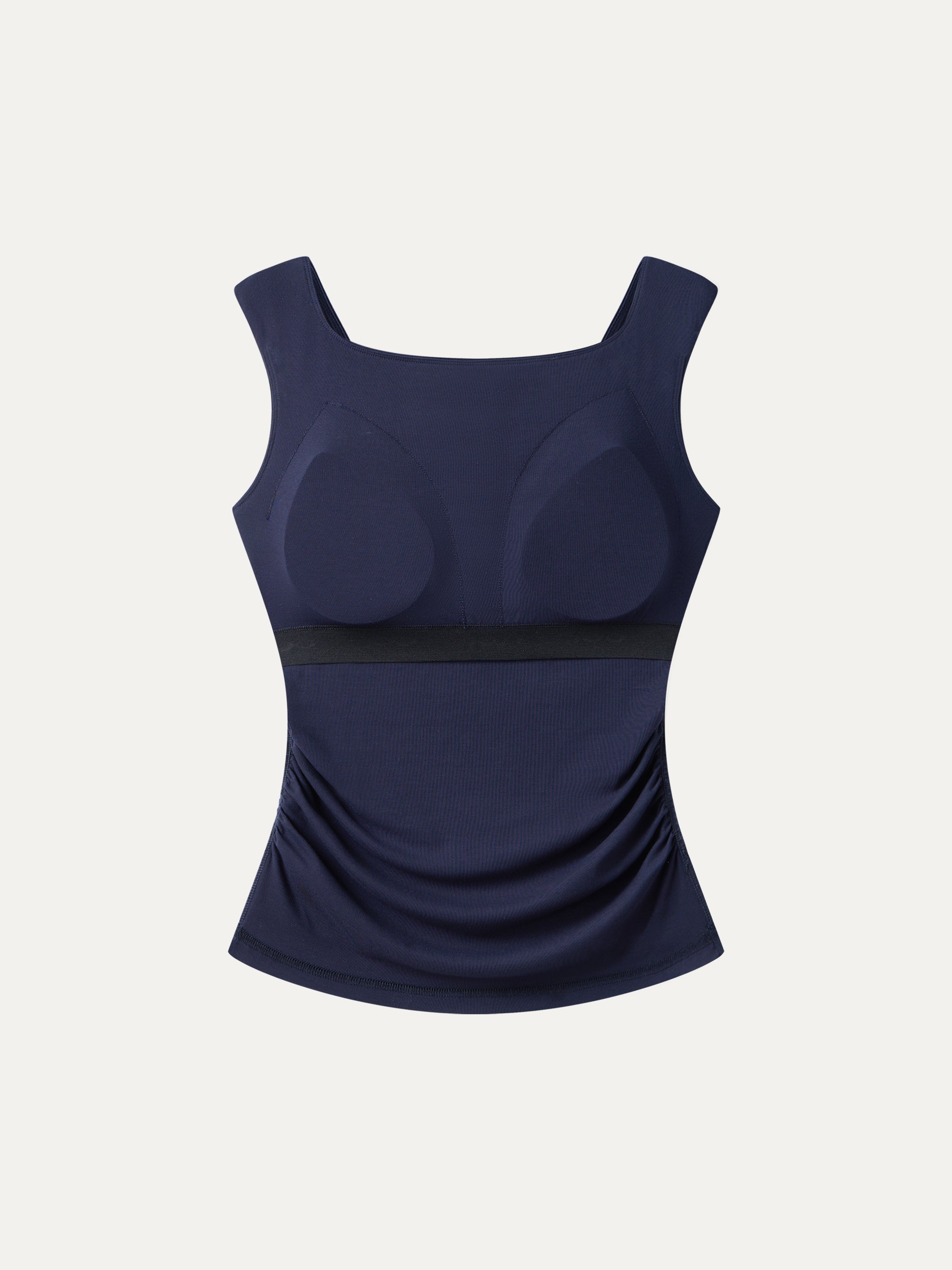 OGLmove Women's Boatneck Low Back Gathered Bra Top