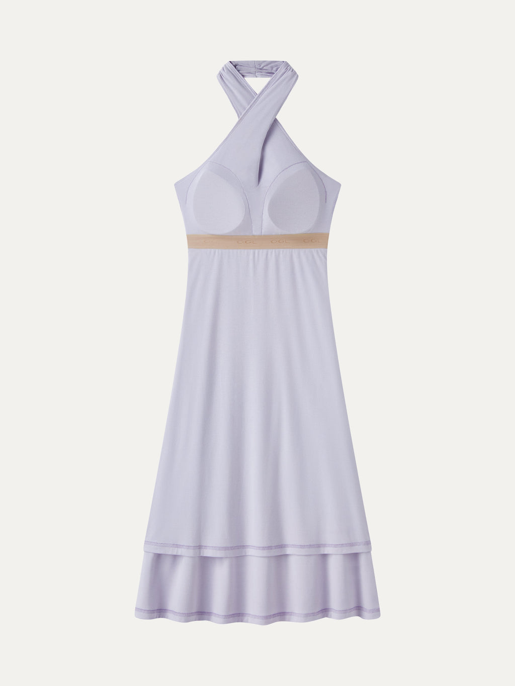 OGLmove CoolTouch Criss-Cross Halter Open-Back Midi Bra Dress