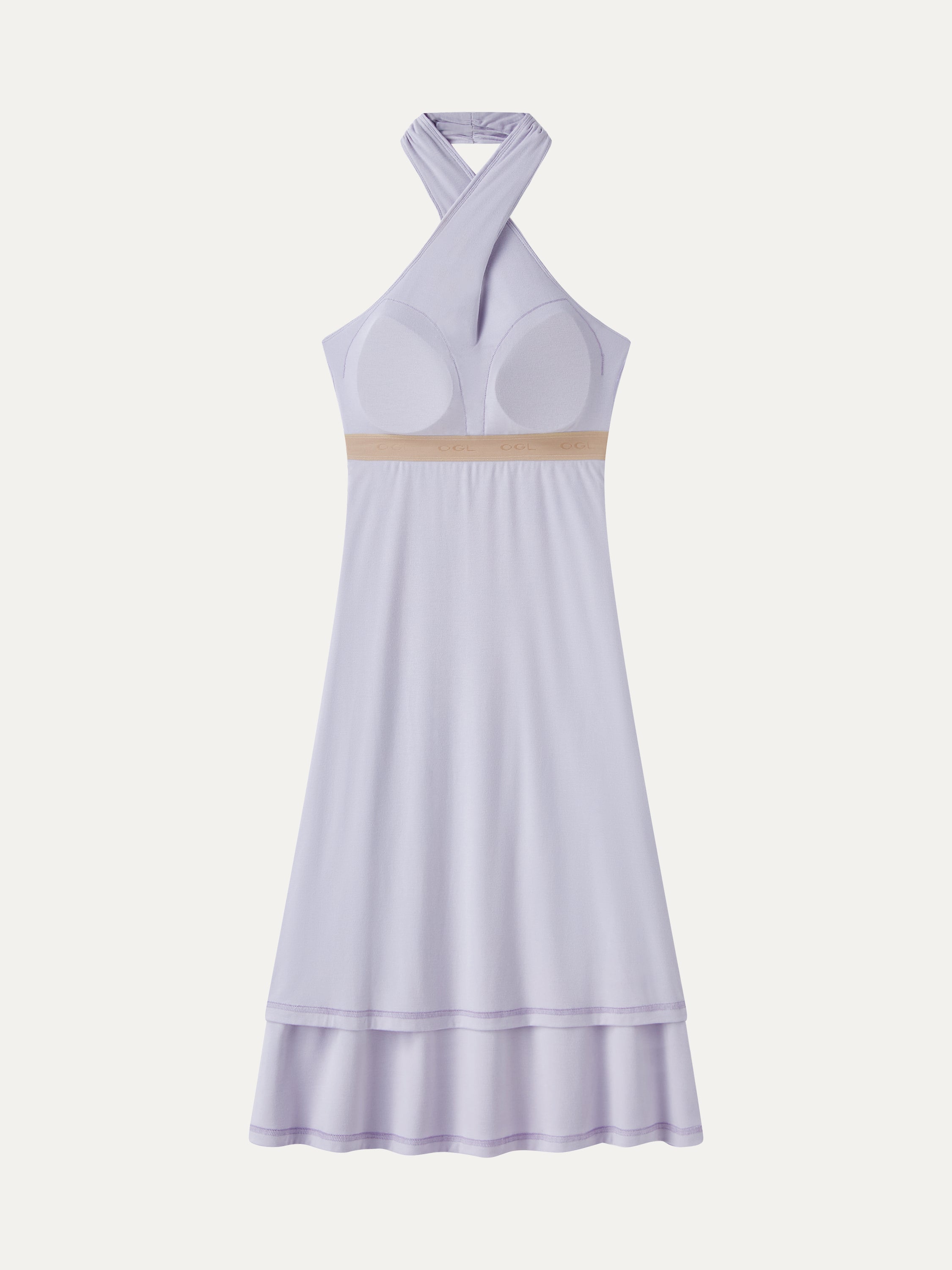 OGLmove CoolTouch Criss-Cross Halter Open-Back Midi Bra Dress