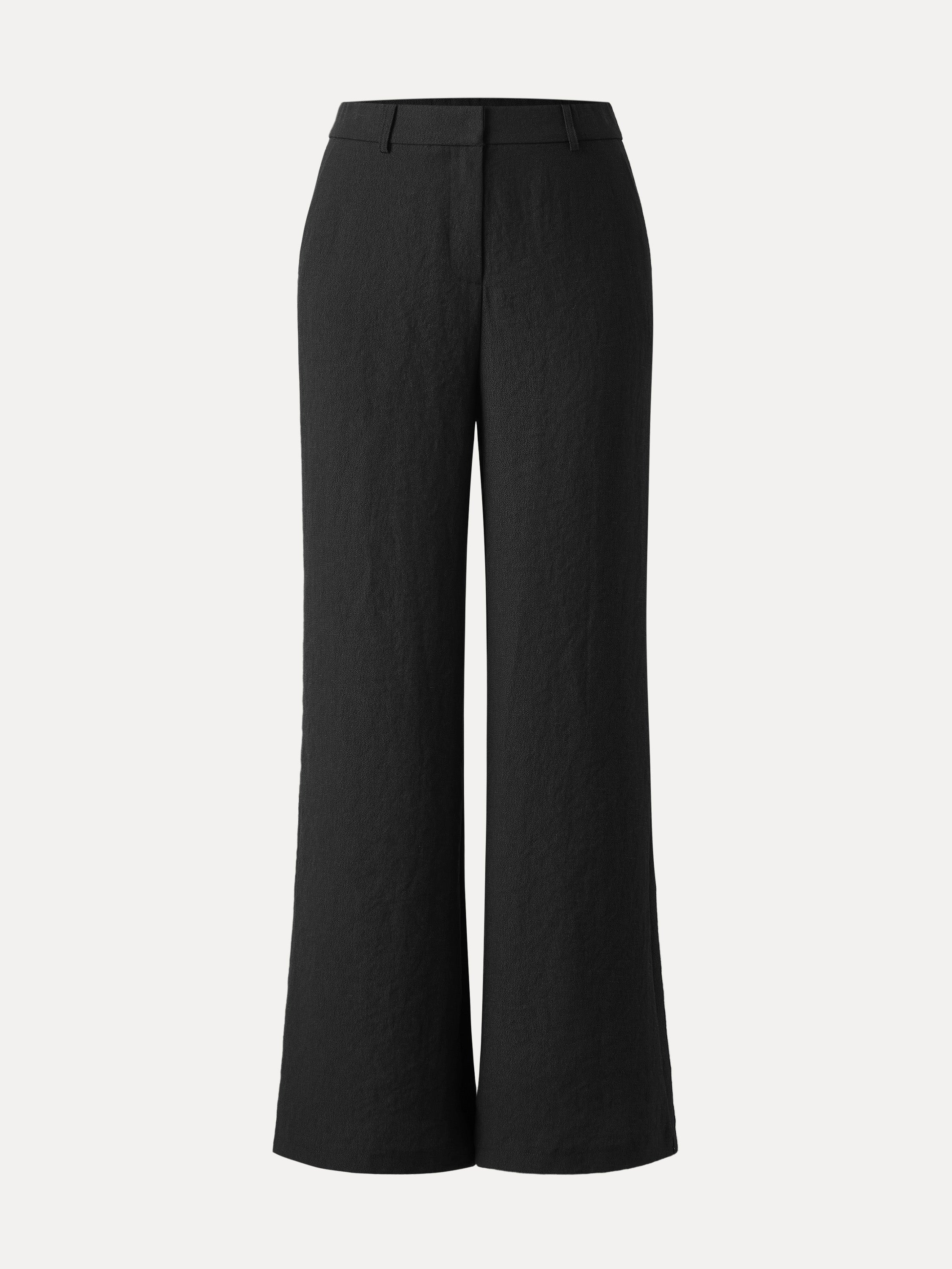 OGLmove European Linen Mid Rise Flared Pant with Pockets