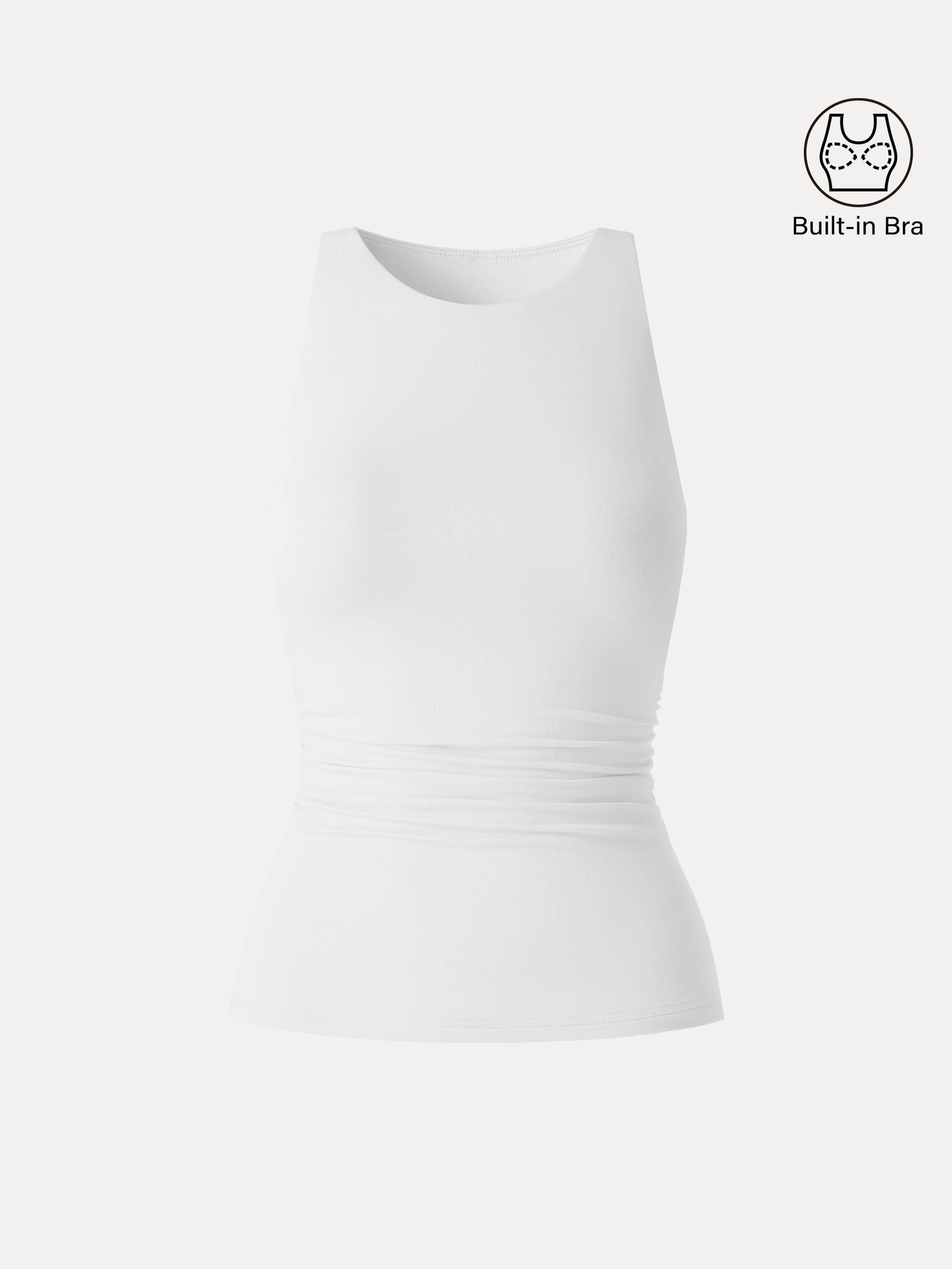 OGLmove Back Smoothing Ruched Sleeveless Bandless Bra Top