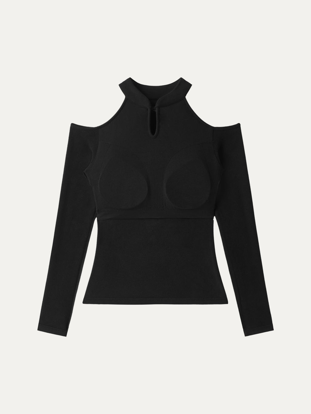 OGLmove Cutout Shoulder Mandarin Collar Bra Top