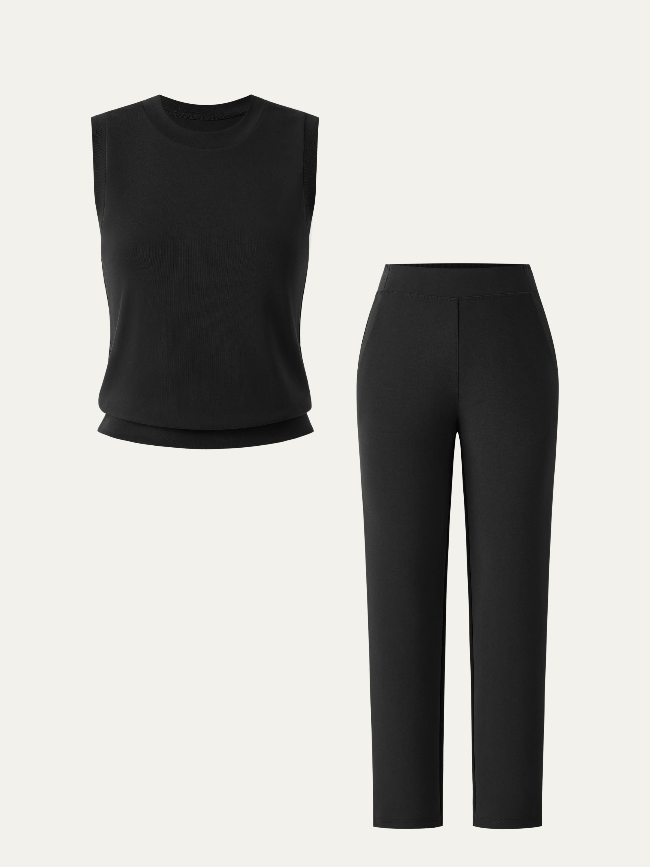 OGLmove Diamond Cutout Tank & Pleated Mini Skirt Set