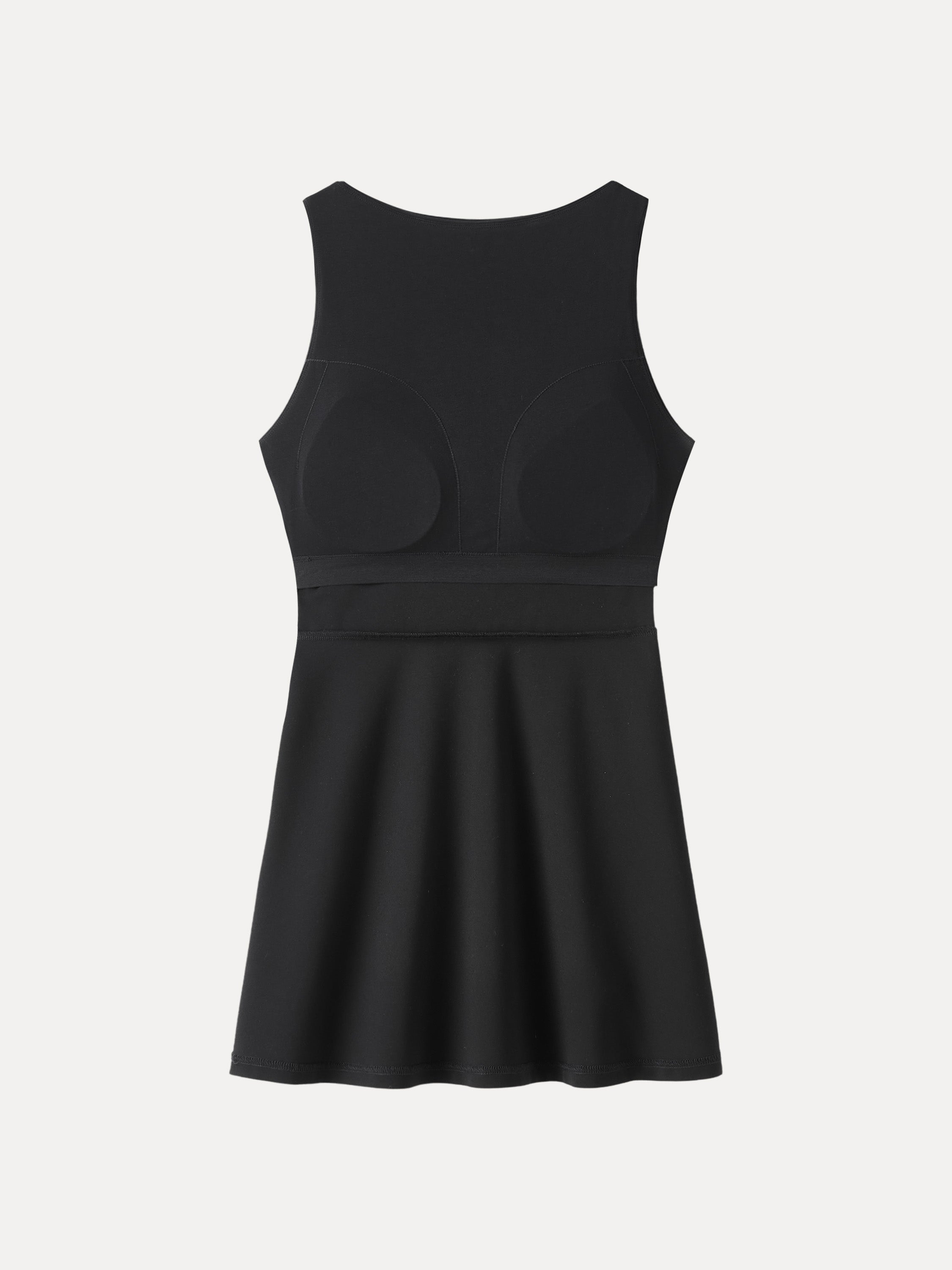 OGLmove Women's Boatneck Fit-and-Flare Mini Bra Dress with Pockets