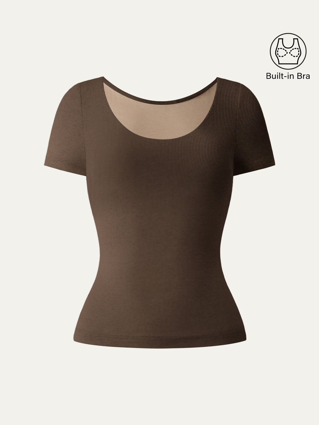 OGLmove Women's Scoop Neck Short Sleeve Cotton Airy Bra Top