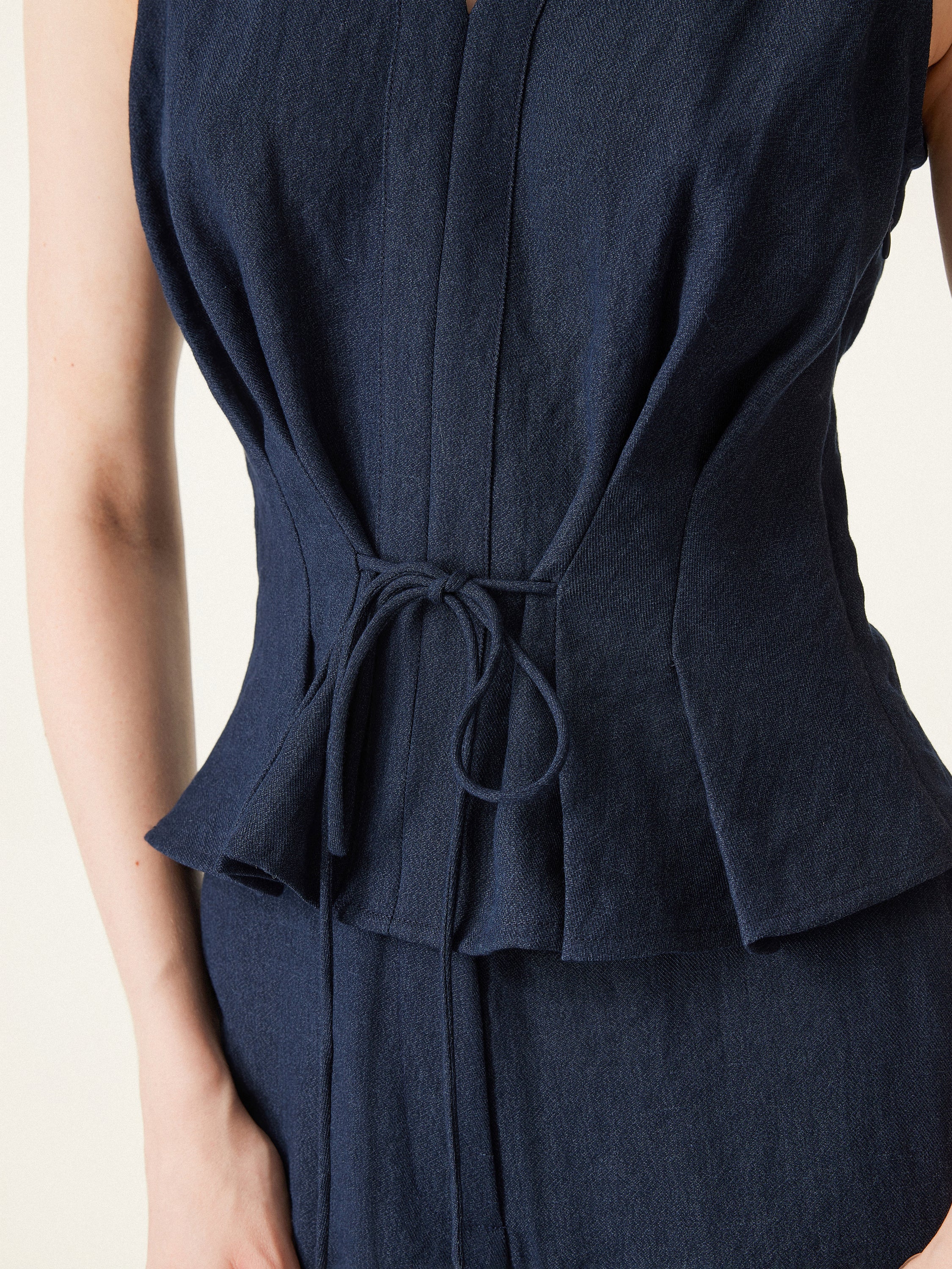 OGLmove Collared V-neck Sleeveless Top & Mid Rise Flared Pant Set with Pockets