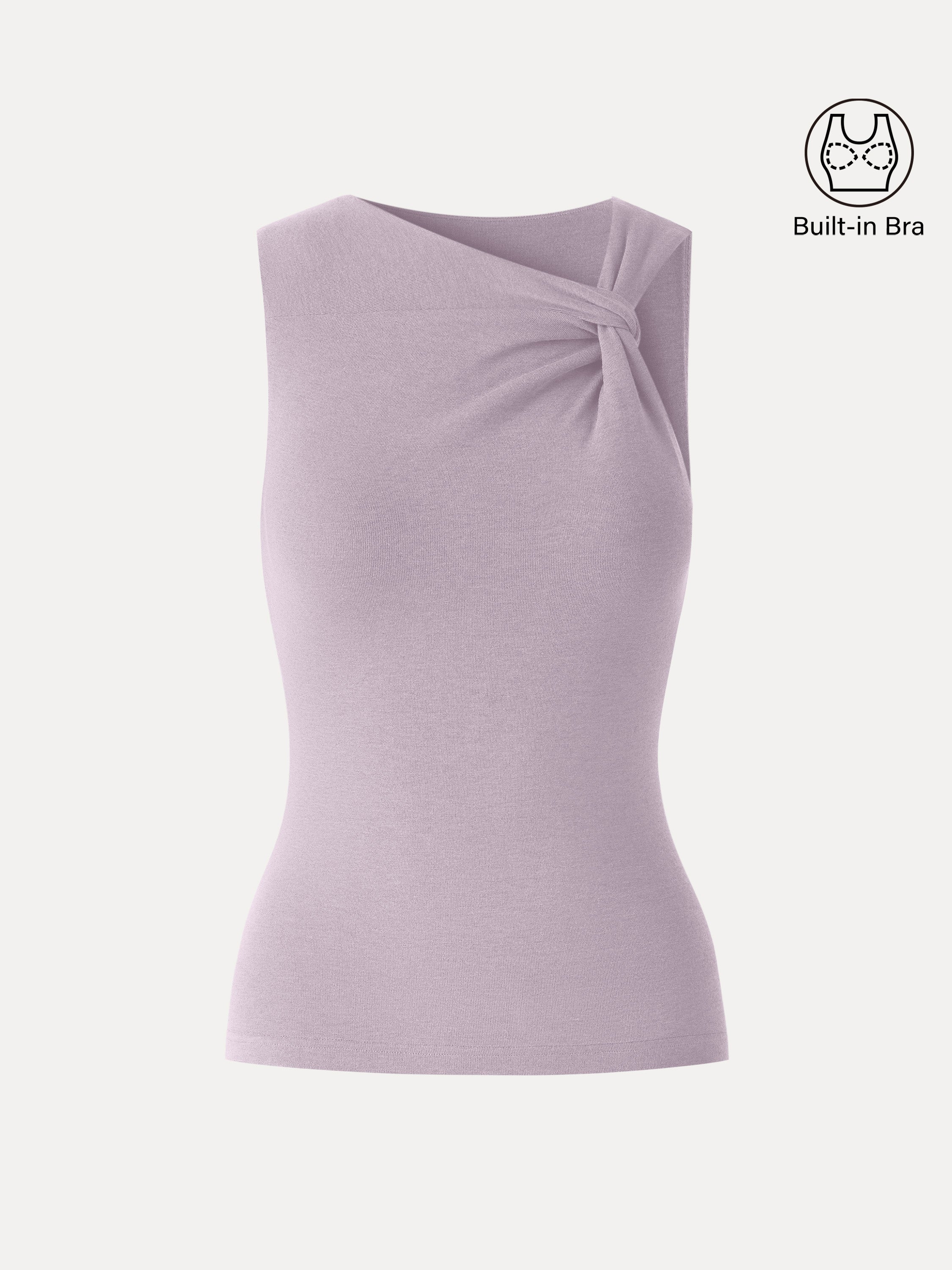 OGLmove Women's Sweat-Wicking Asymmetrical Neck Knotted Bra Tank