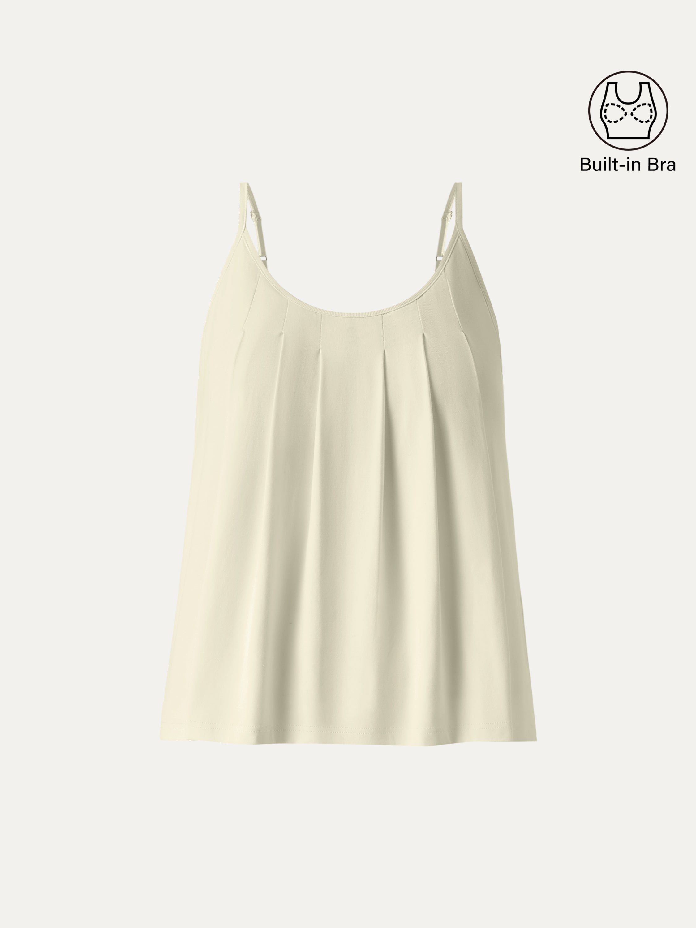 OGLmove U-Neck Pleated Spaghetti Bra Tank
