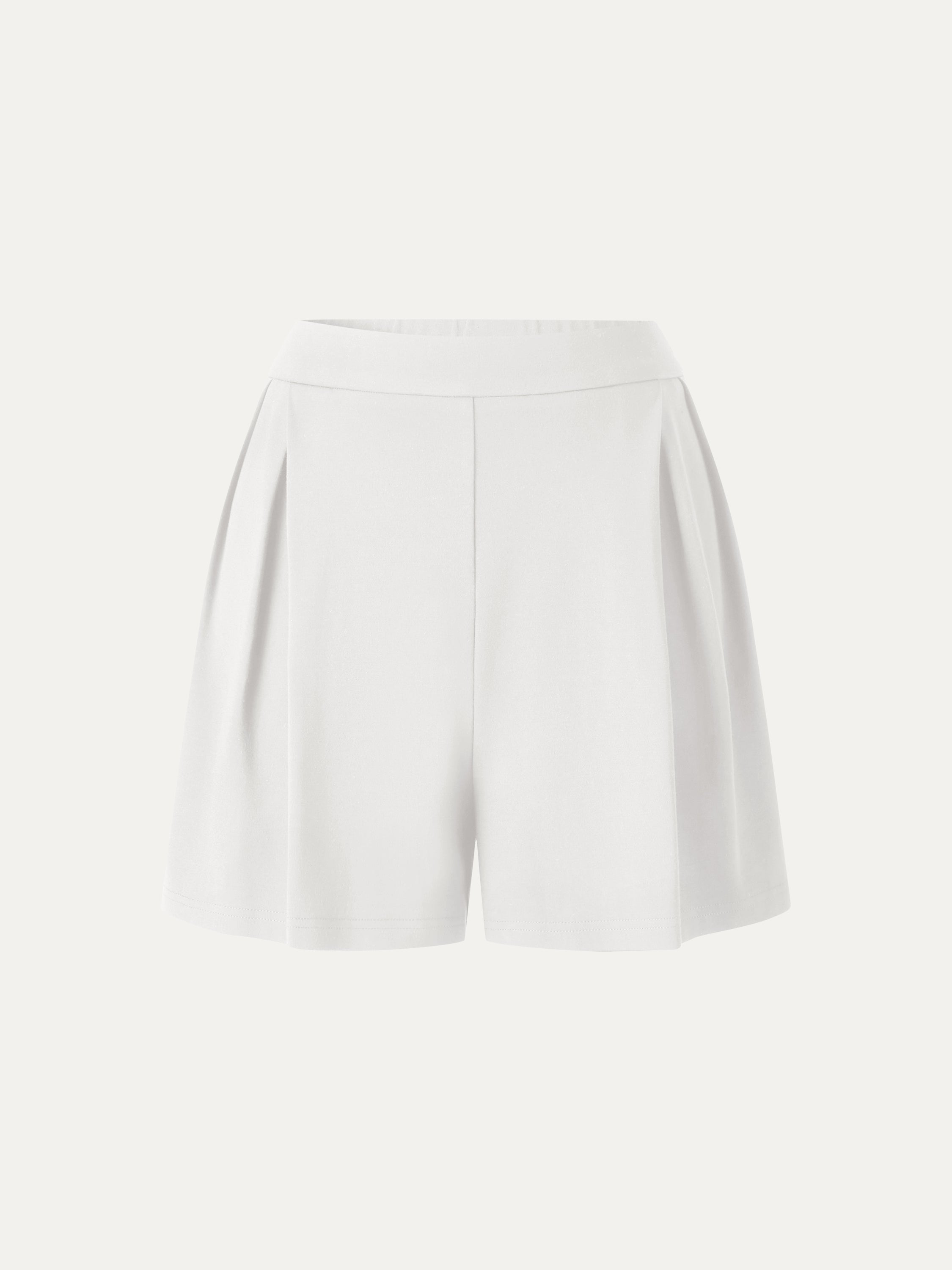 OGLmove Stretch Ponte Pleated Wide Leg Shorts