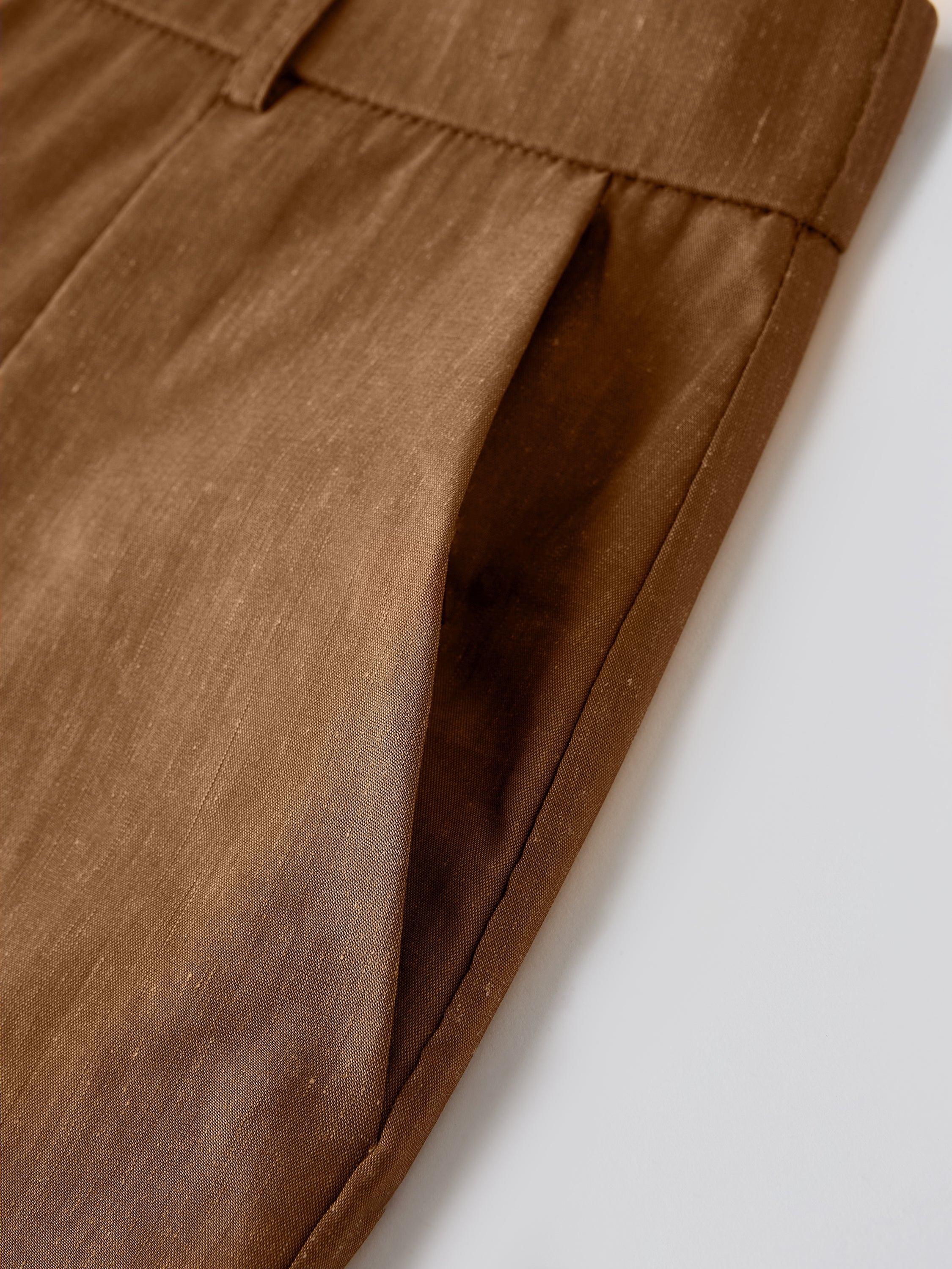 OGLmove Linen Lyocell Blend High Rise Cropped Wide Leg Pant