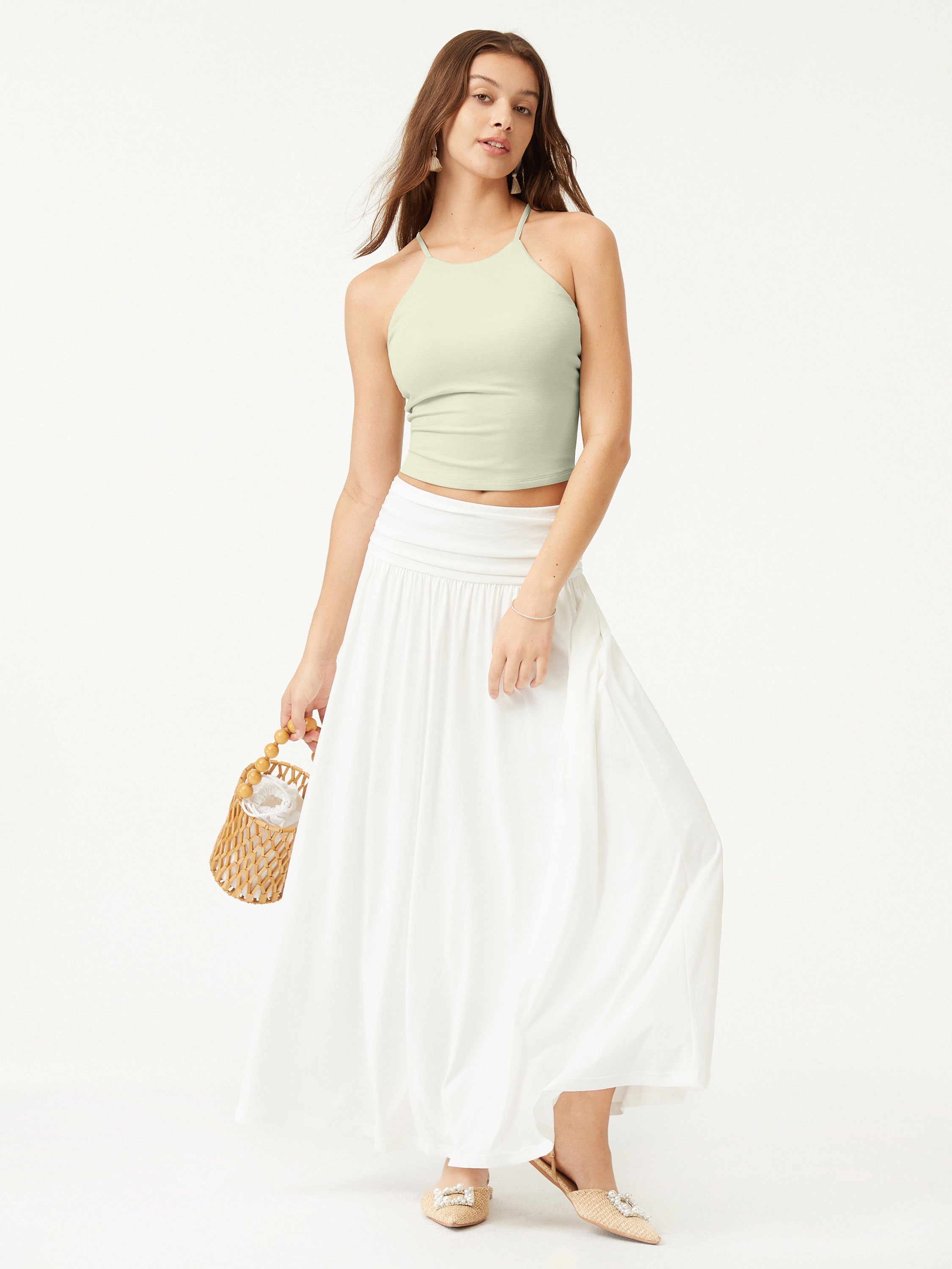 OGLmove Tie Back Bandless Crop Bra Tank Top