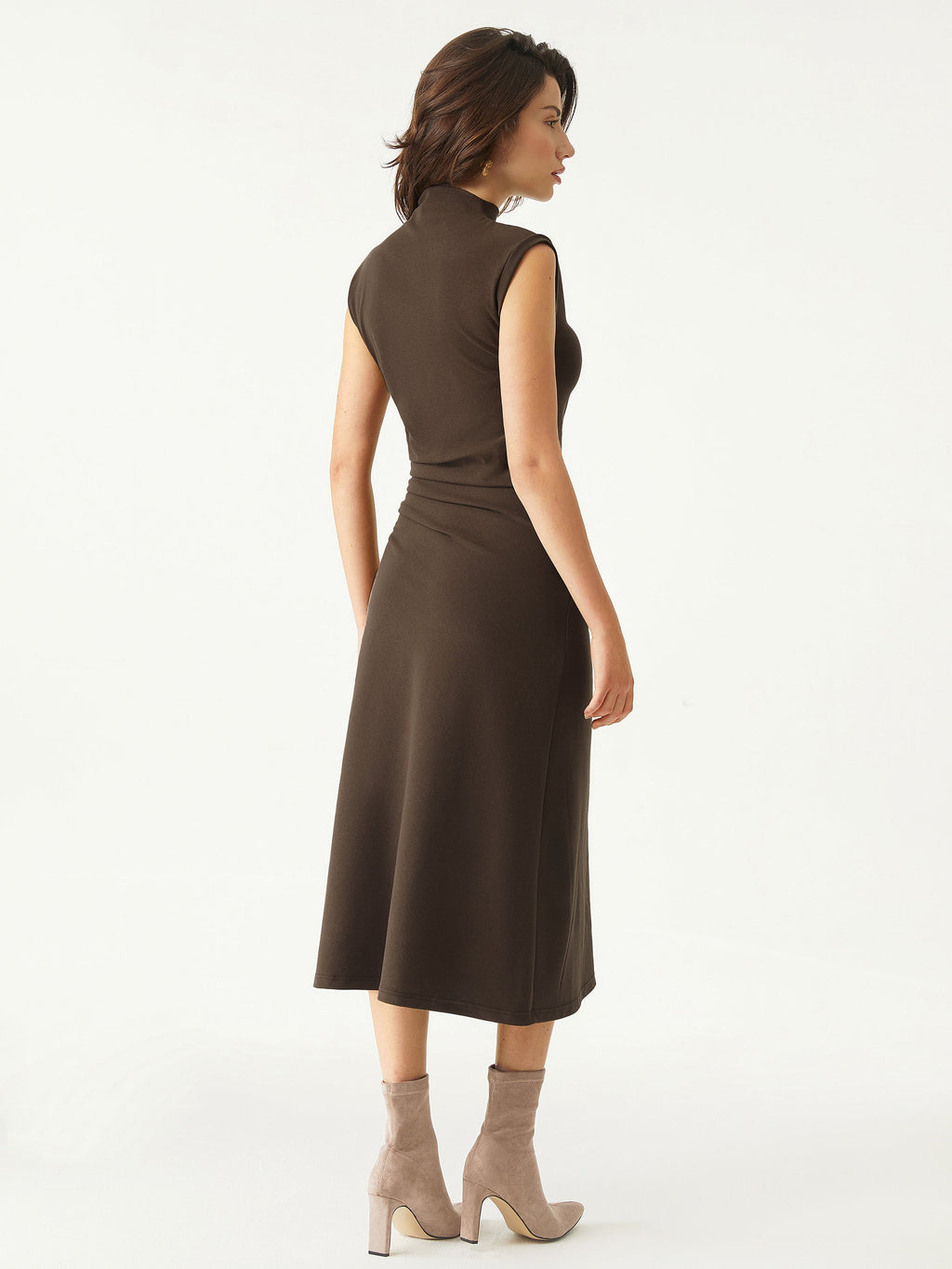 OGLmove Mockneck Tucks Midi Dress