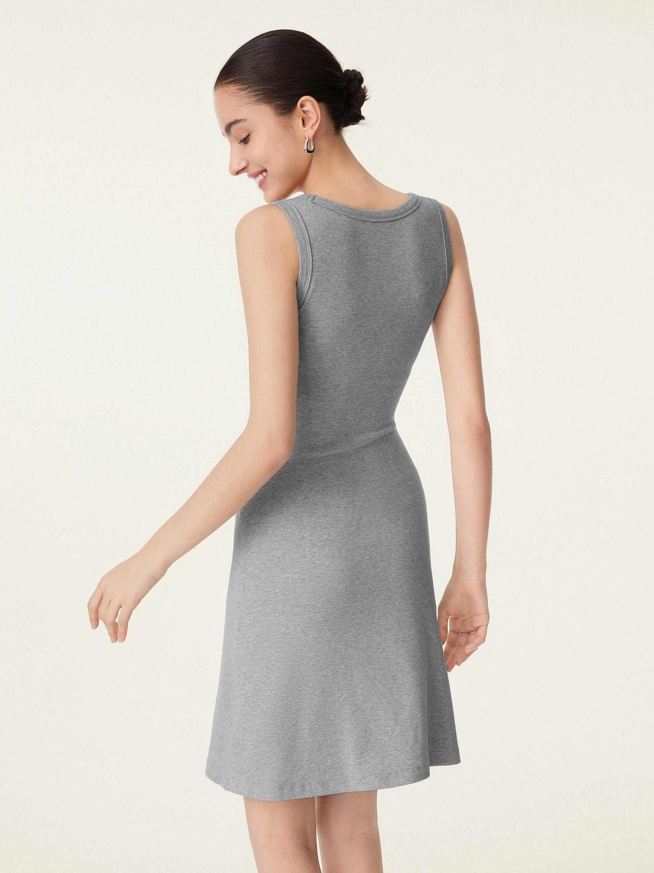 OGLmove Women's V-Neck A-Line Airy Bra Tank Dress