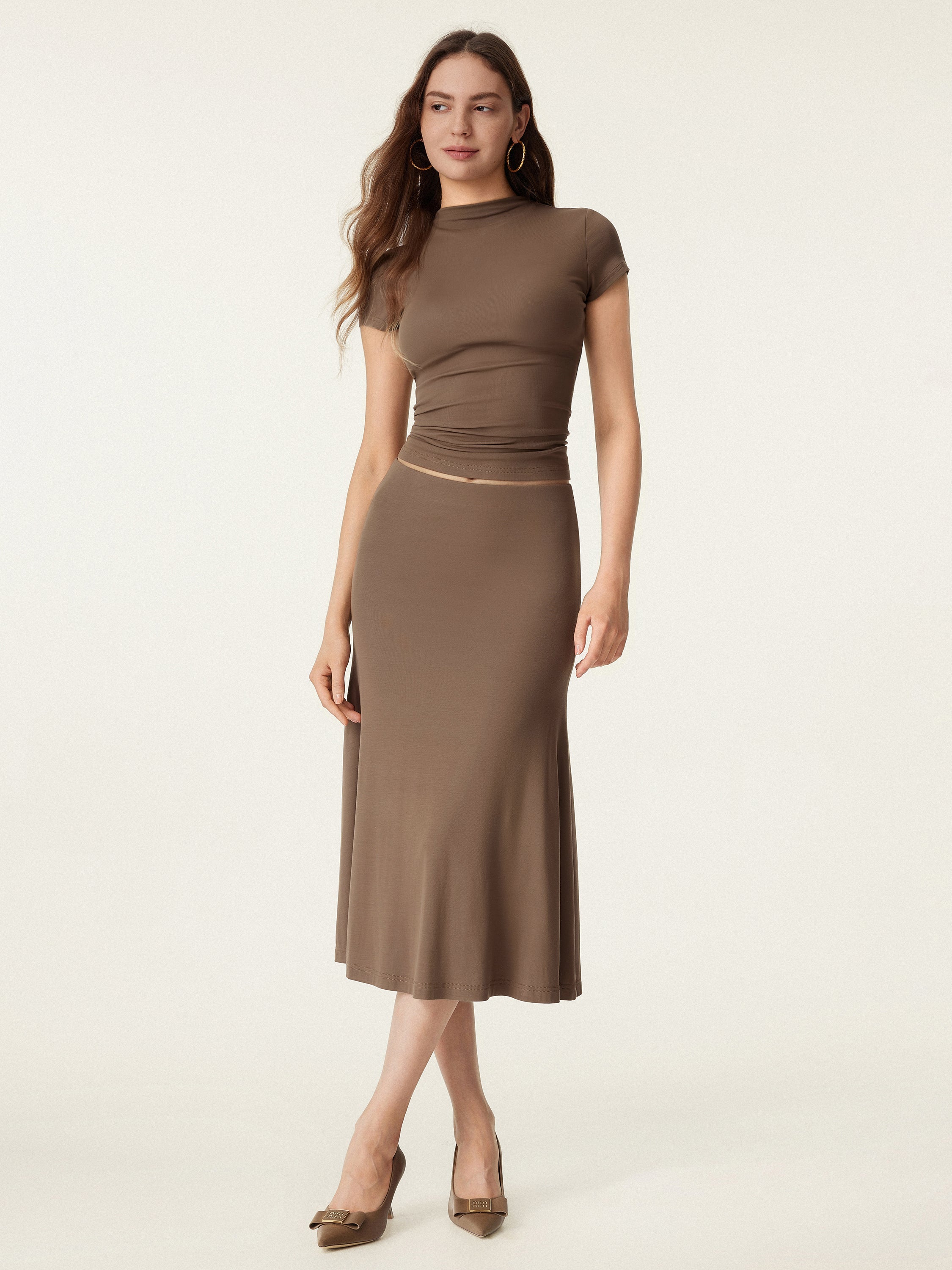 OGLmove Breezy Pull-On Mermaid Midi Skirt
