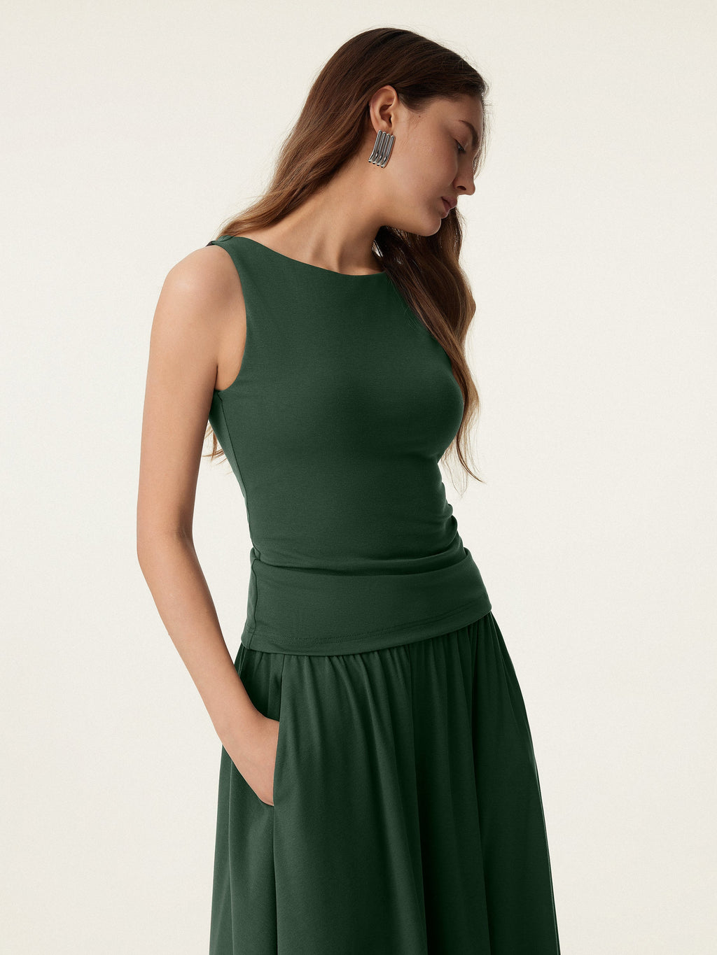 OGLmove Stretch Cotton Boatneck Bra Tank