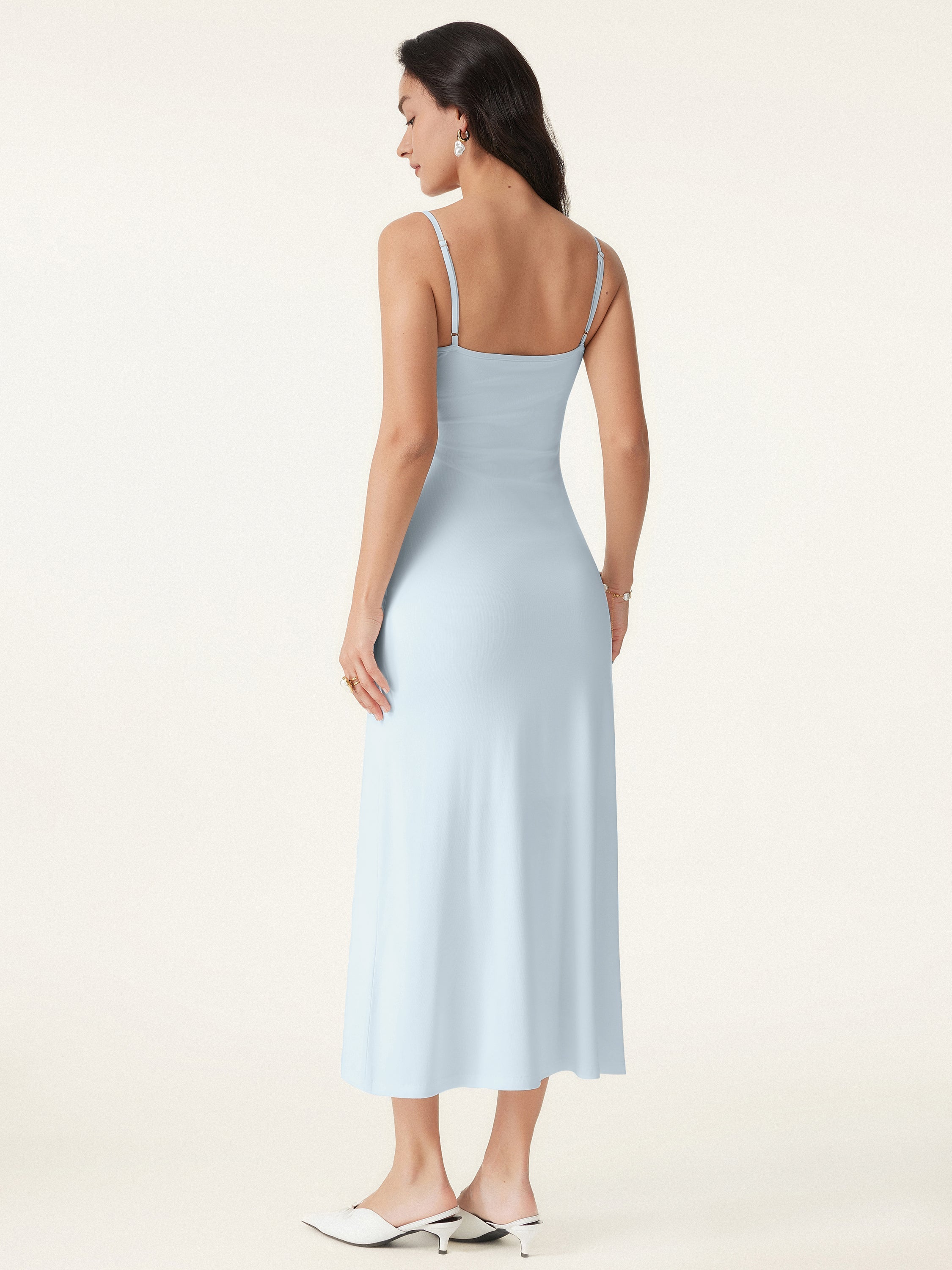 OGLmove Women's Cowl Neck Midi Bra Dress