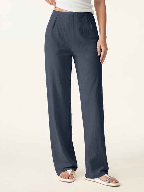 OGLmove Breathable Cotton-Linen Straight Leg Pant