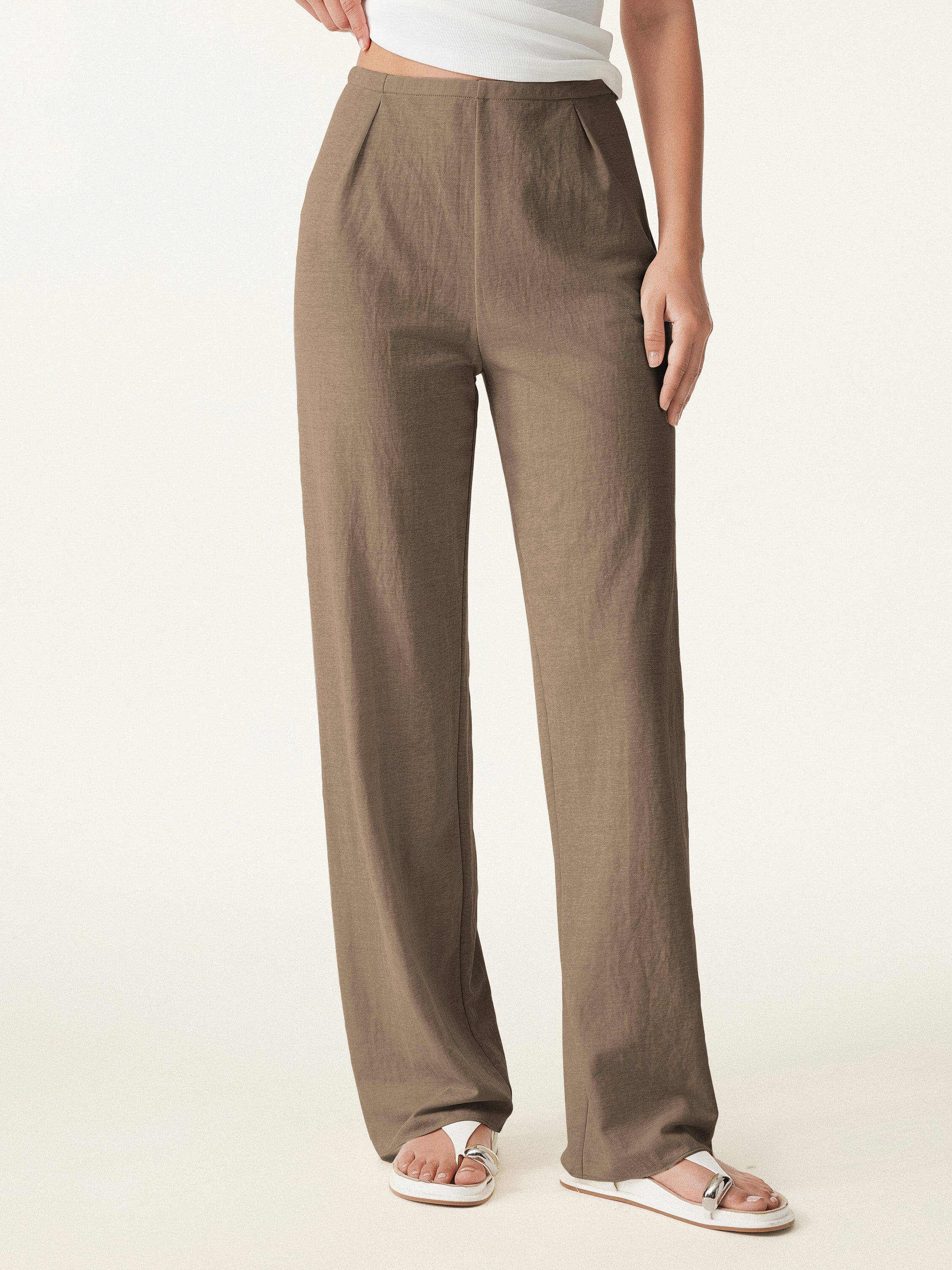 OGLmove Breathable Cotton-Linen Straight Leg Pant