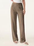 OGLmove Wrinkle-Resistant Cotton-Linen Mid Rise Straight Leg Pant