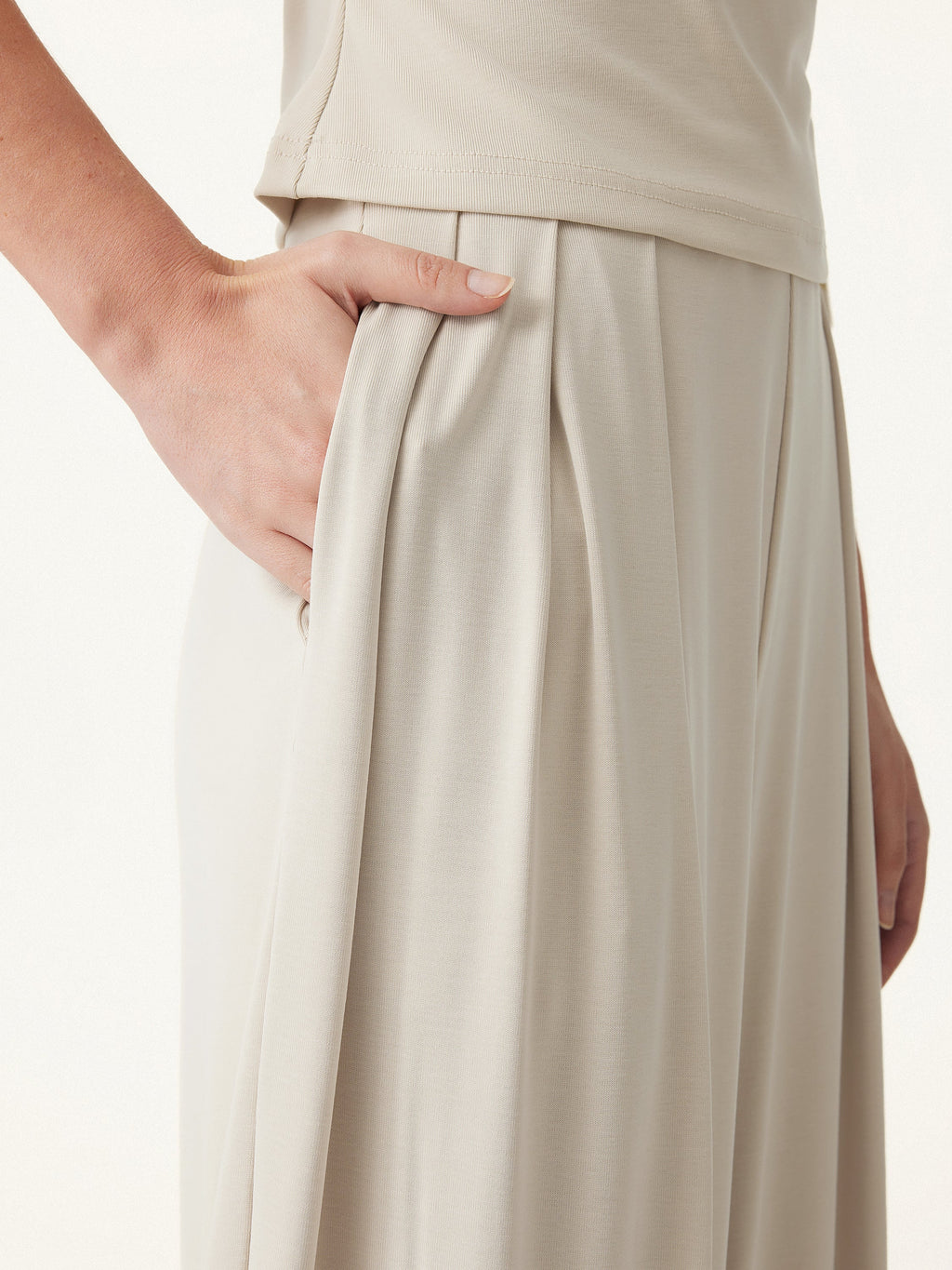 OGLmove Women's Regular Wide Leg Palazzo Pant with Pockets & Ruched Bra Tank Set