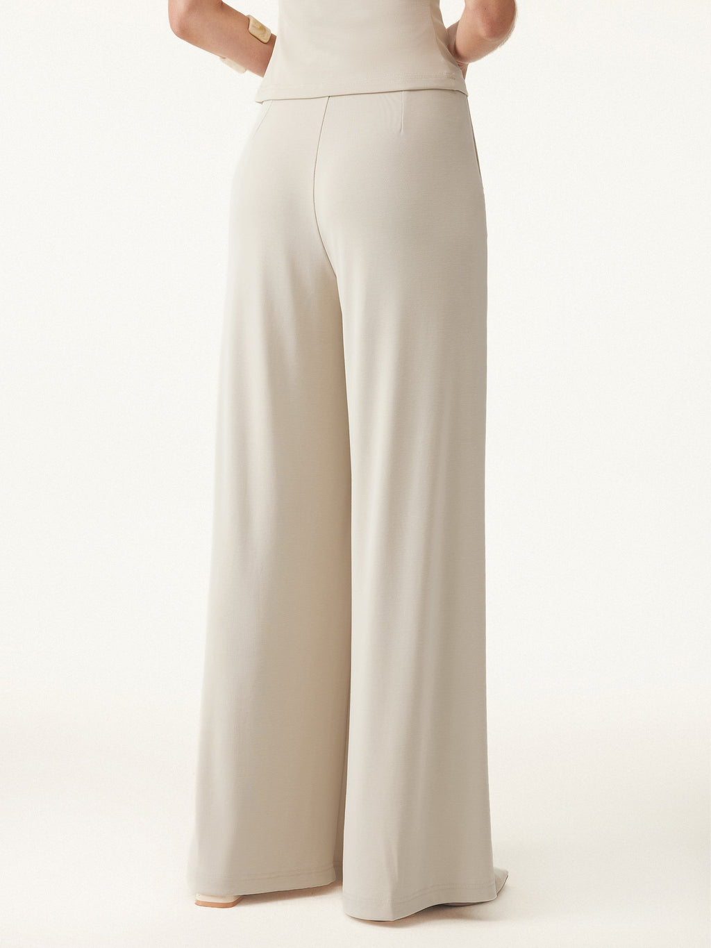 OGLmove Women's Regular Wide Leg Palazzo Pant with Pockets & Ruched Bra Tank Set