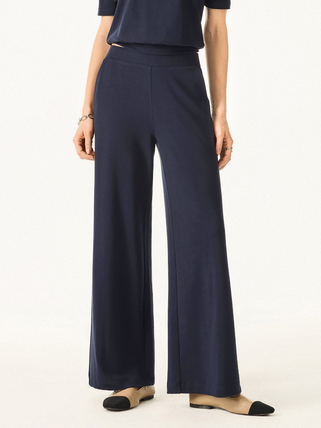 OGLmove Lyocell Wool Mid Rise Wide Leg Pull-on Pant with Pockets