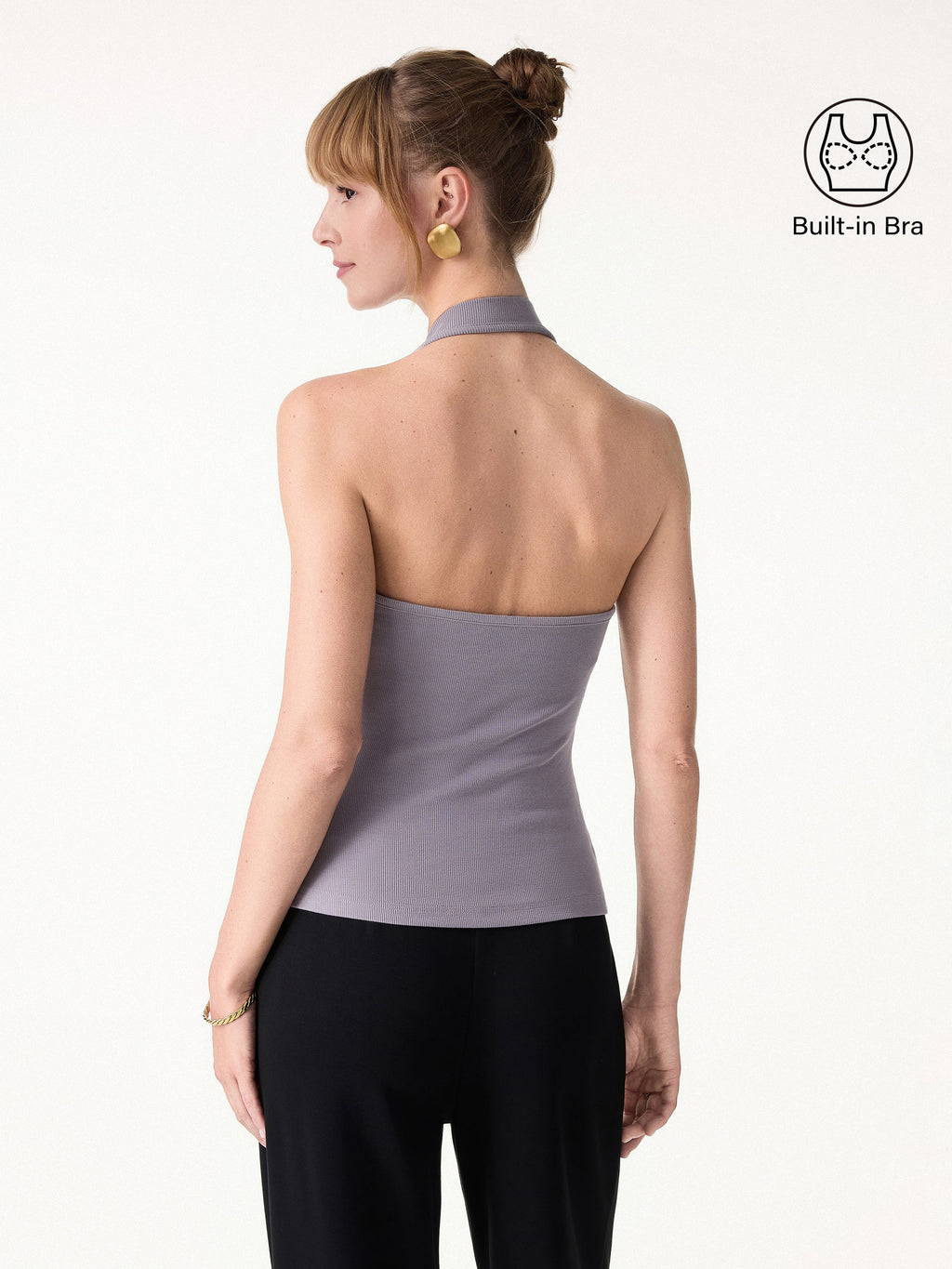 OGLmove Plantive Halter Neck Open Back Bra Tank
