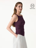 OGLmove Plantive Square Neck Ruched Rib Bra Tank