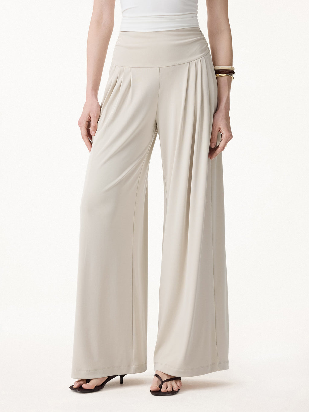 OGLmove Criss Cross Bra Top and Tucked Palazzo Pants Set