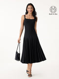 OGLmove Women's Square Neck Sleeveless Midi Bra Dress