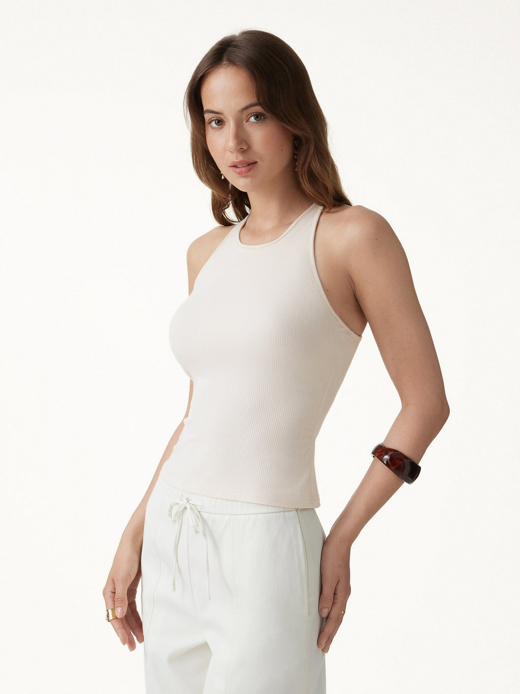 OGLmove Women's CoolTouch Ribbed Racer Back Bra Tank