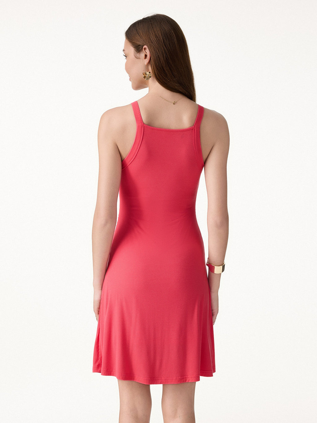 OGLmove CoolTouch Square Neck Ruched Mini Bra Dress