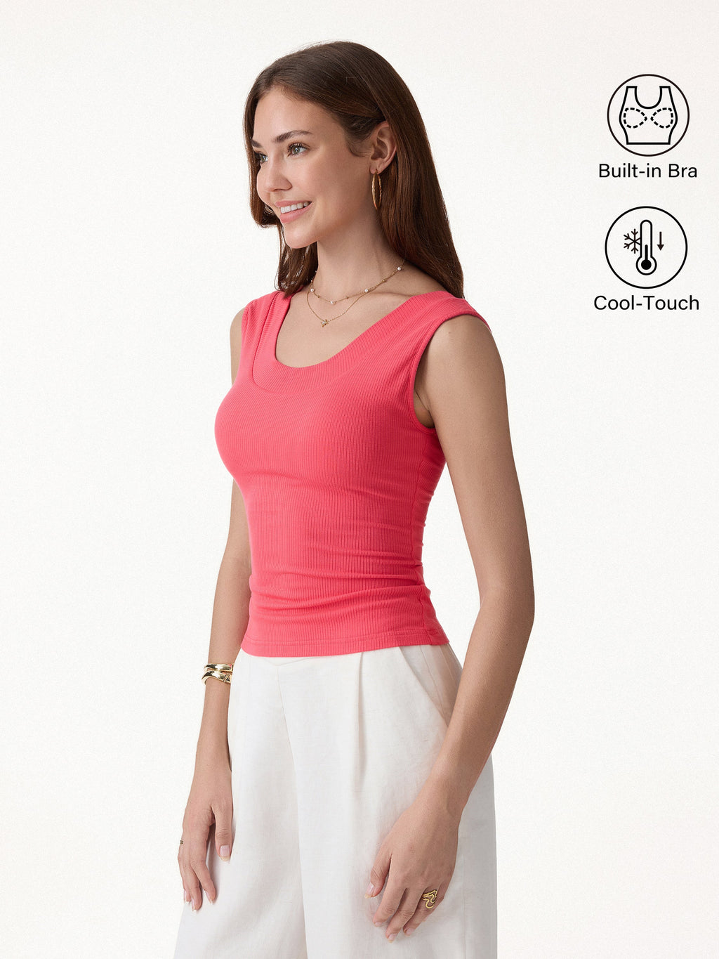 OGLmove CoolTouch U-Neck Bra Tank with Compressive Padding