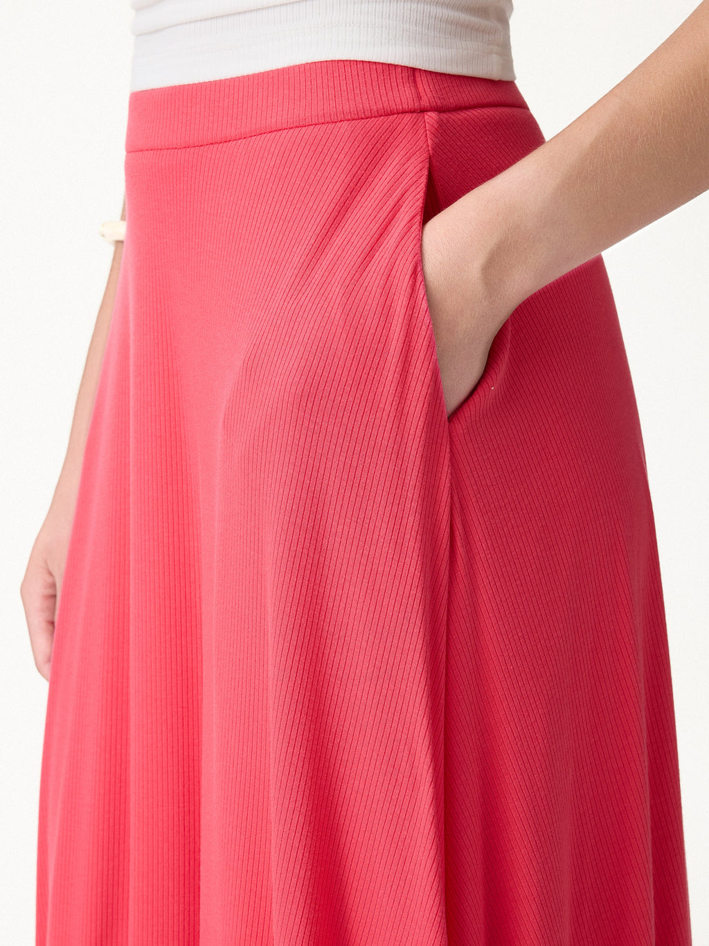 OGLmove U-Neck Bra Tank & Midi Skirt Set with Pockets