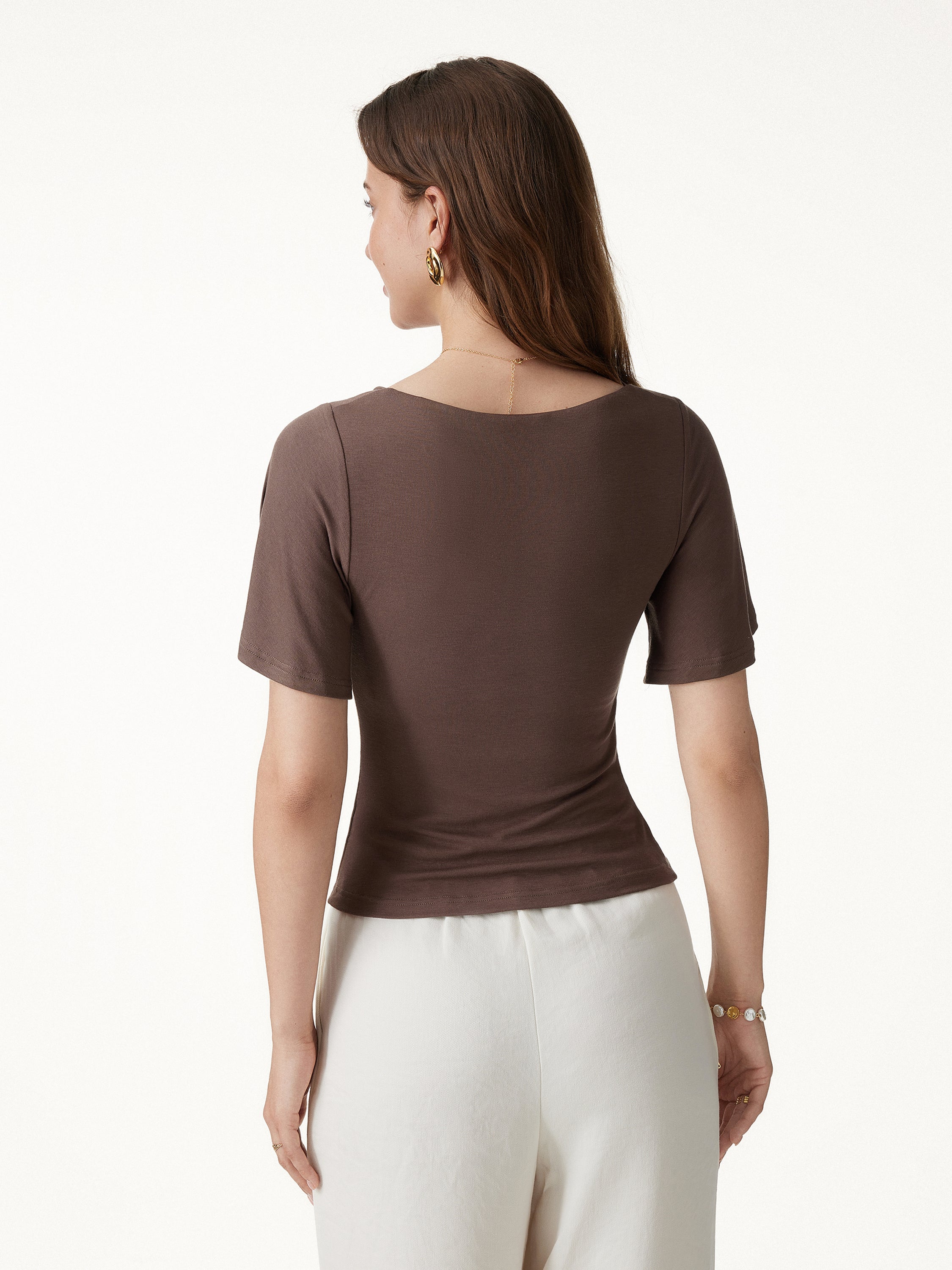 OGLmove CoolTouch Cowl Neck Flutter Sleeve Bra Top