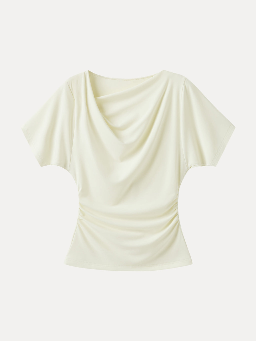 OGLmove Asymmetrical Cowl Neck Ruched Top