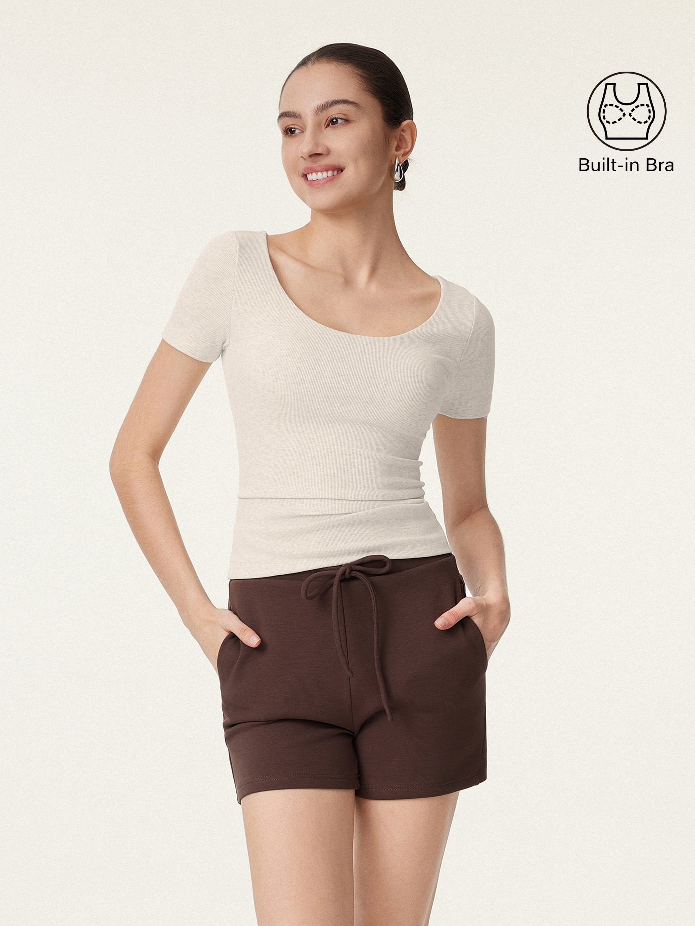 OGLmove Women's Scoop Neck Cotton Airy Bra Top