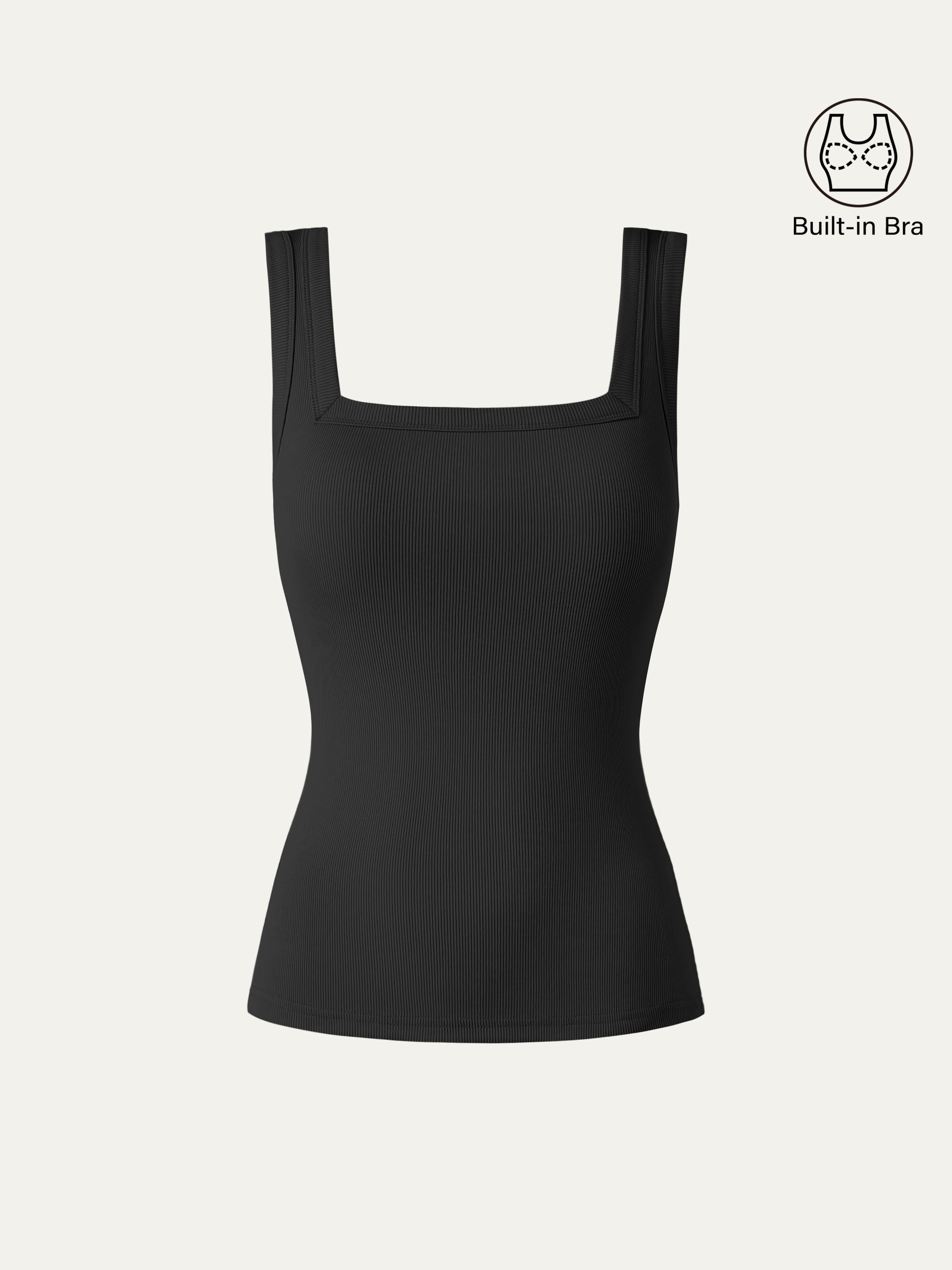 OGLmove Slinky Square Open Back Bra Tank Top