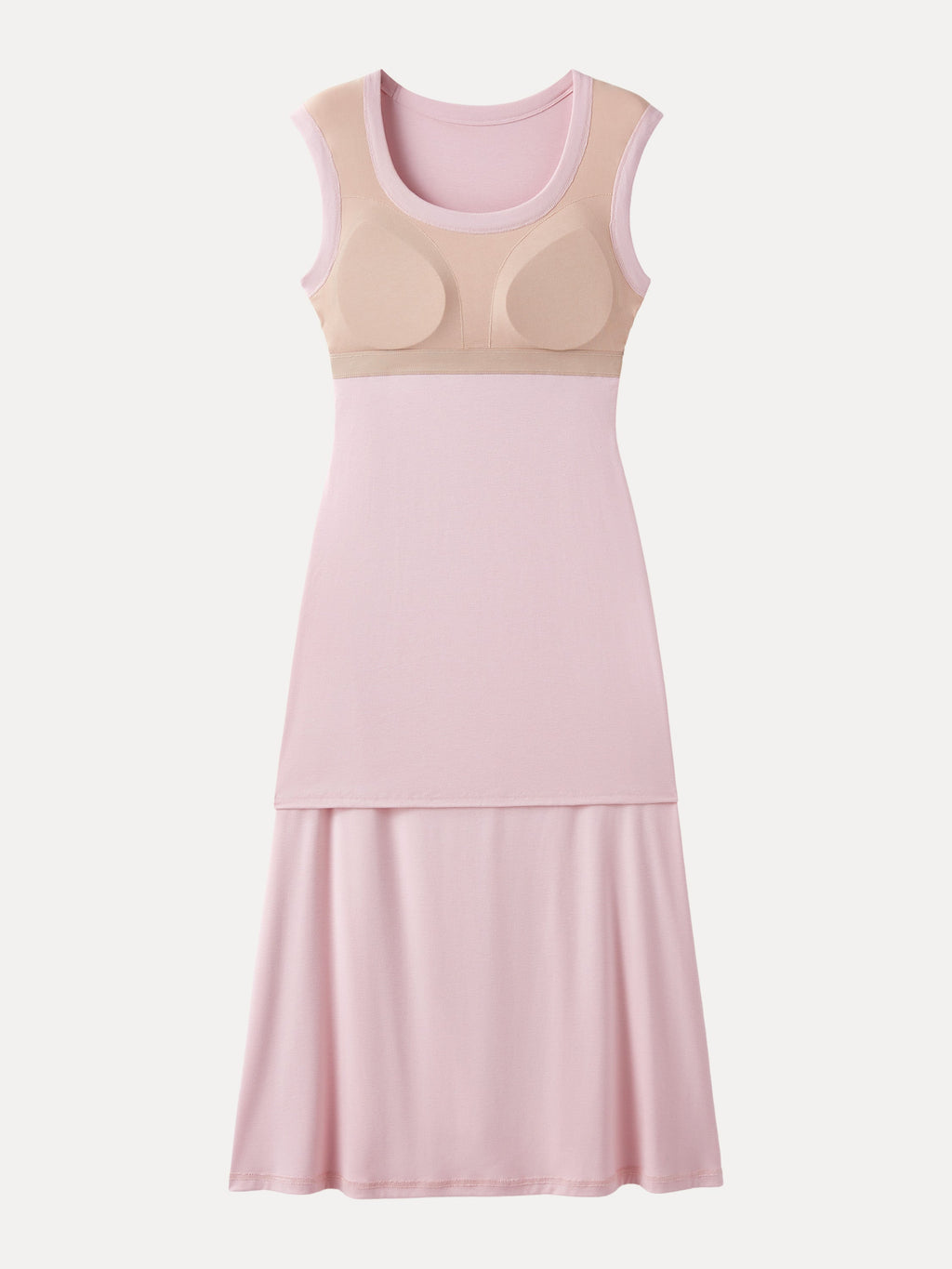 OGLmove Scoop Neck Side Ruched Airy Bra Midi Dress