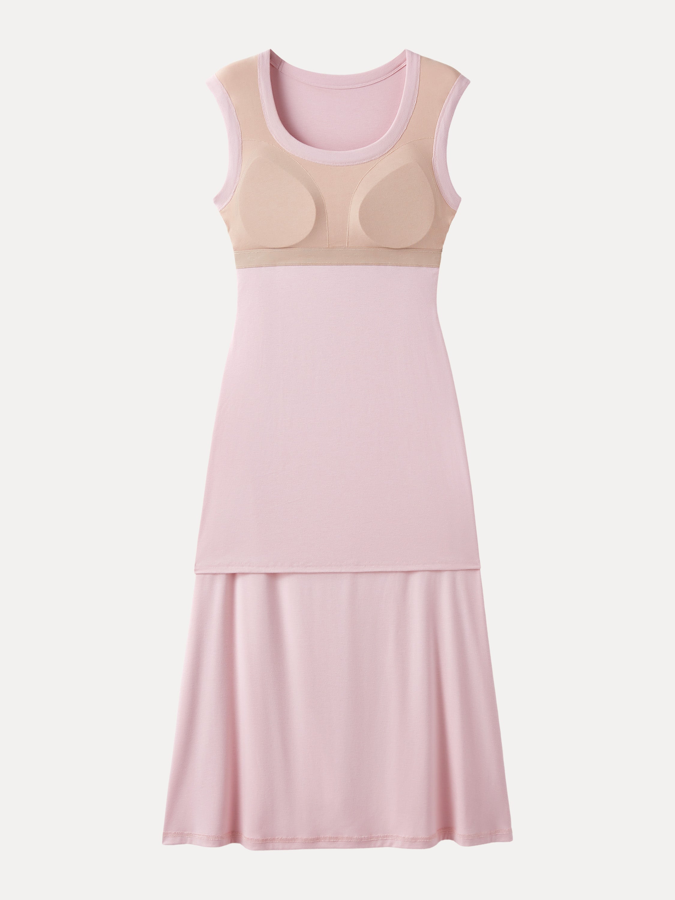 OGLmove Scoop Neck Side Ruched Airy Bra Midi Dress