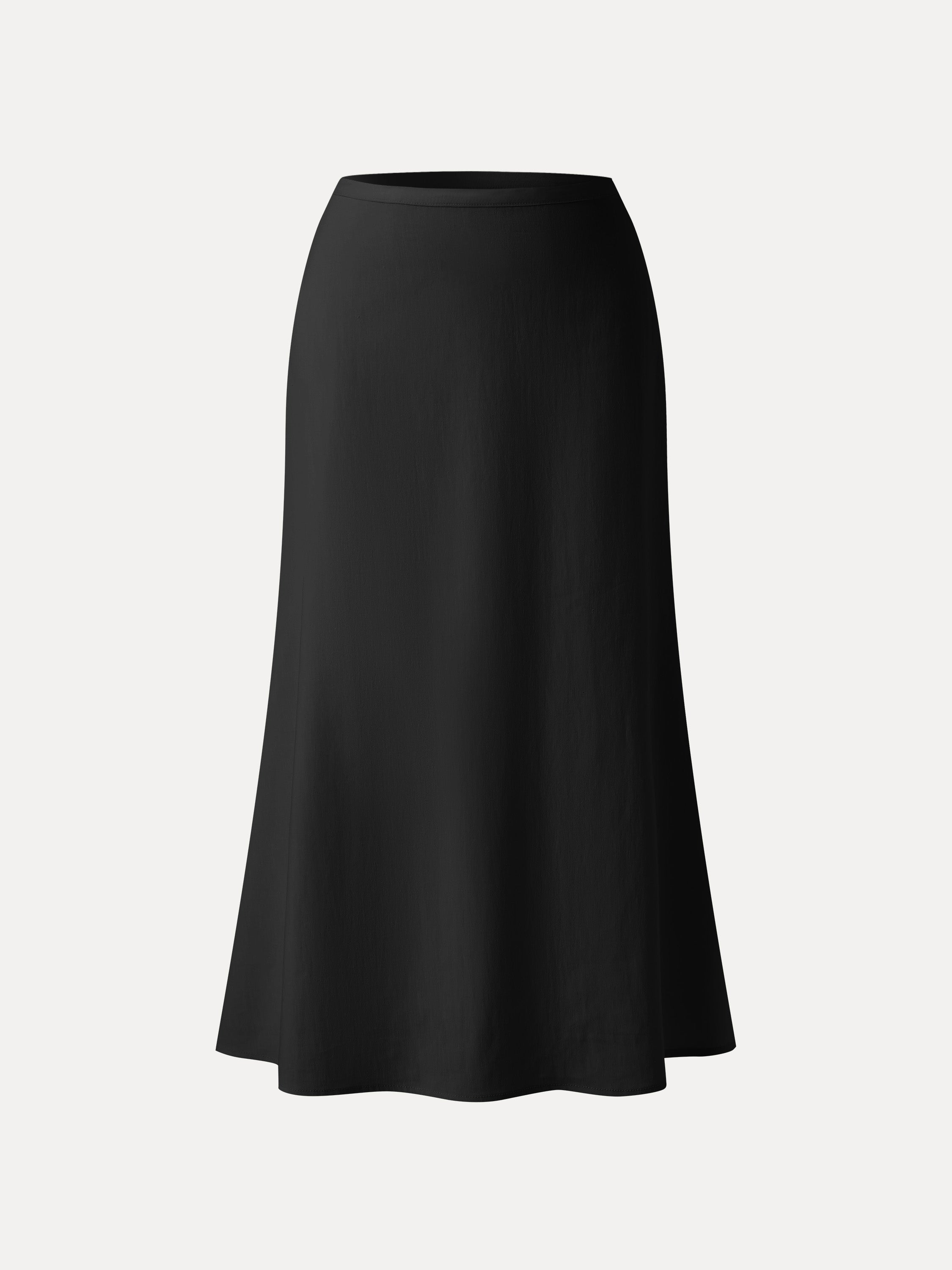 OGLmove Lyocell-Linen Flared Maxi Pull-On Skirt