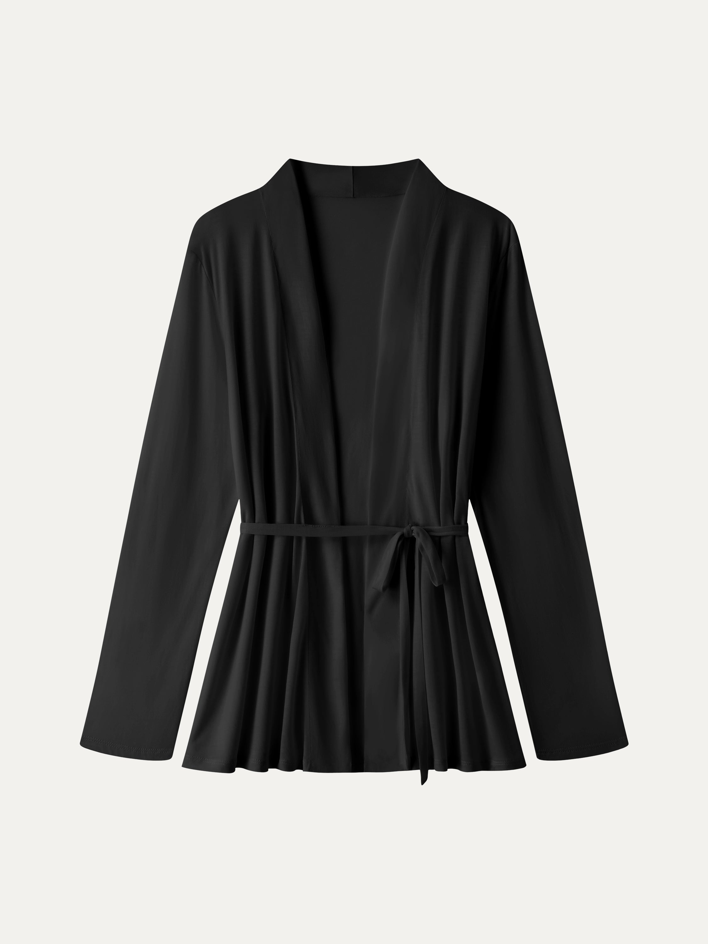 OGLmove Airy Soft Open Front Cardigan with Tie