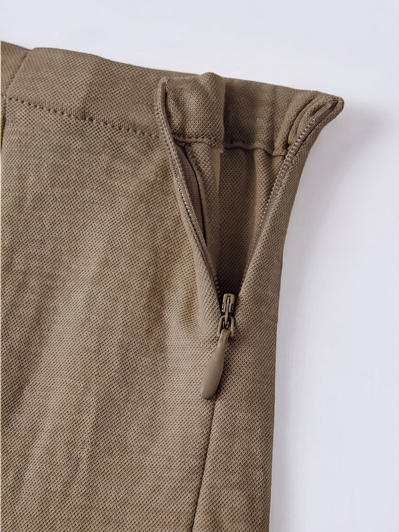 OGLmove Wrinkle-Resistant Cotton-Linen Mid Rise Straight Leg Pant