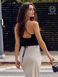 OGLmove Tie Back Bandless Crop Bra Tank Top