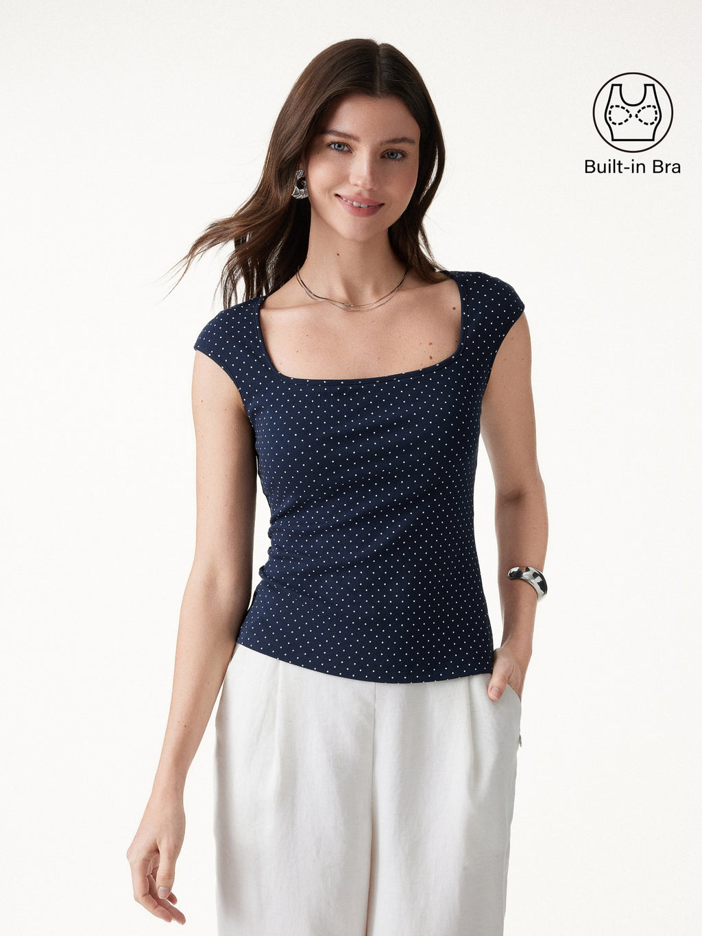 OGLmove Polka Dots Square Neck Bra Top