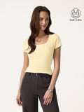 OGLmove Women's U-Neck Short Sleeve Everyday Bra Top