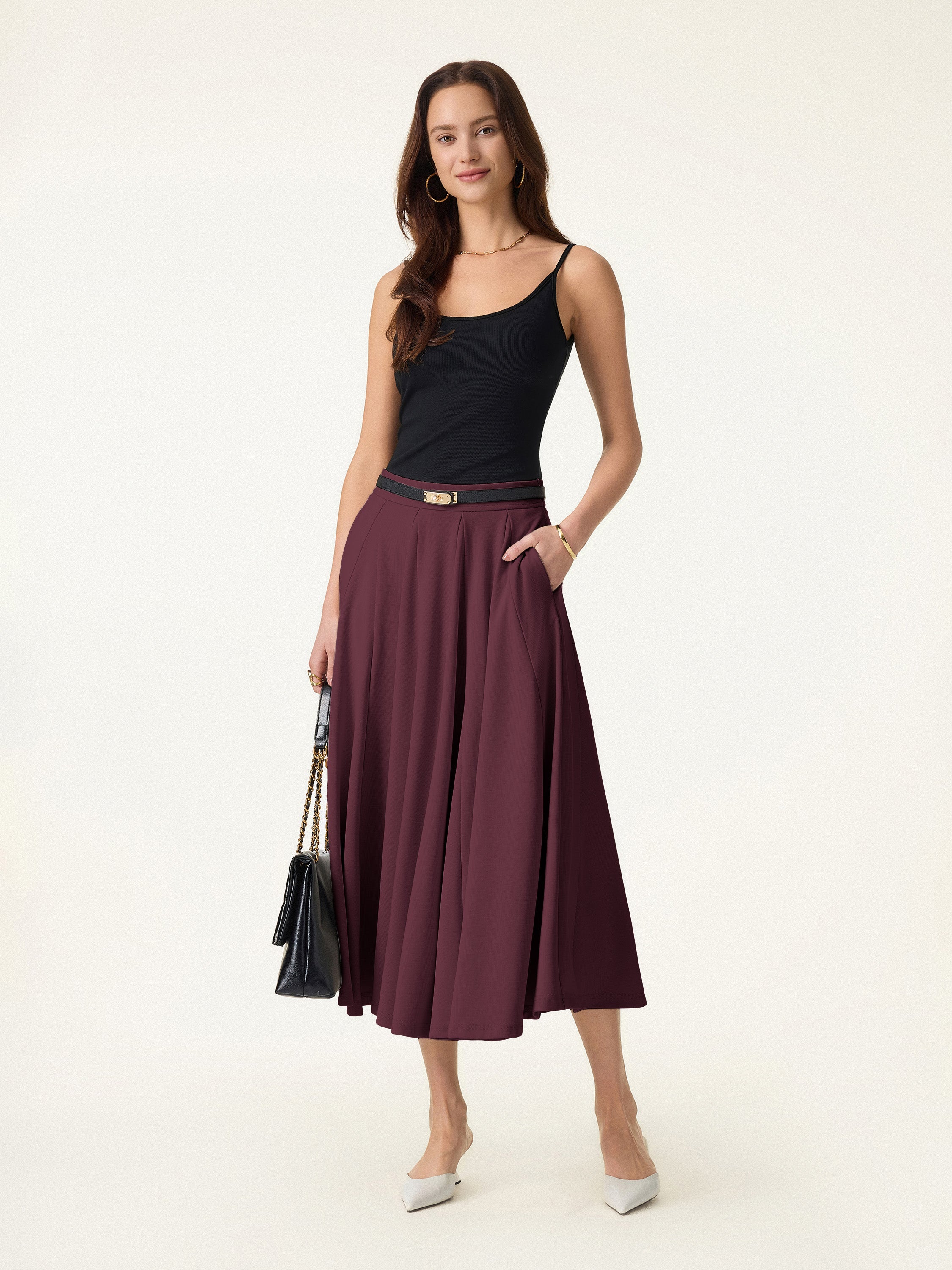 OGLmove Lyocell Blend Volume Skirt with Pockets